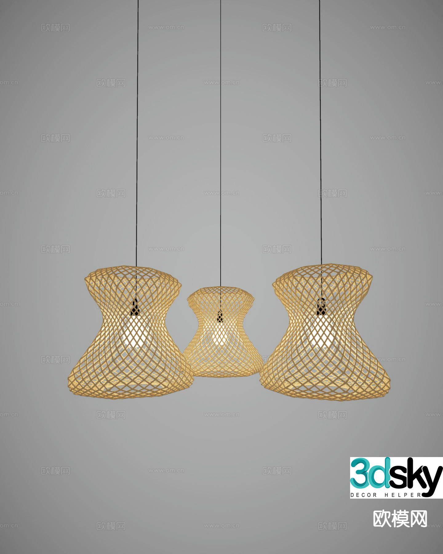 New Chinese style chandelier hollow chandelier 3d model