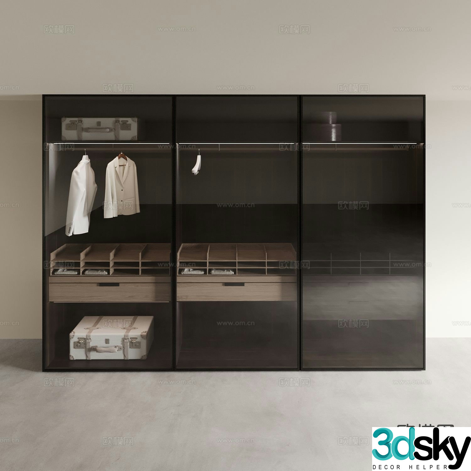 Italian glass wardrobe 3d model