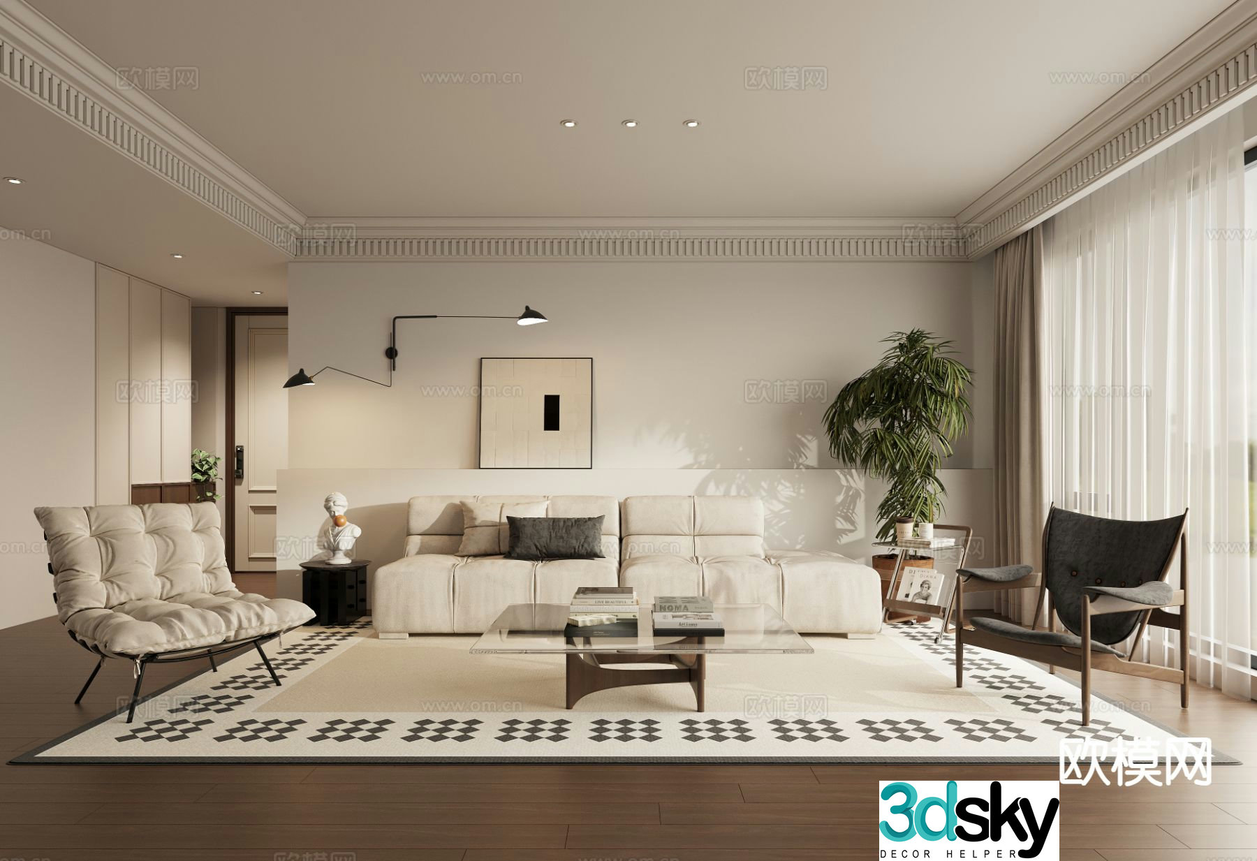 Medieval style living room 3D model