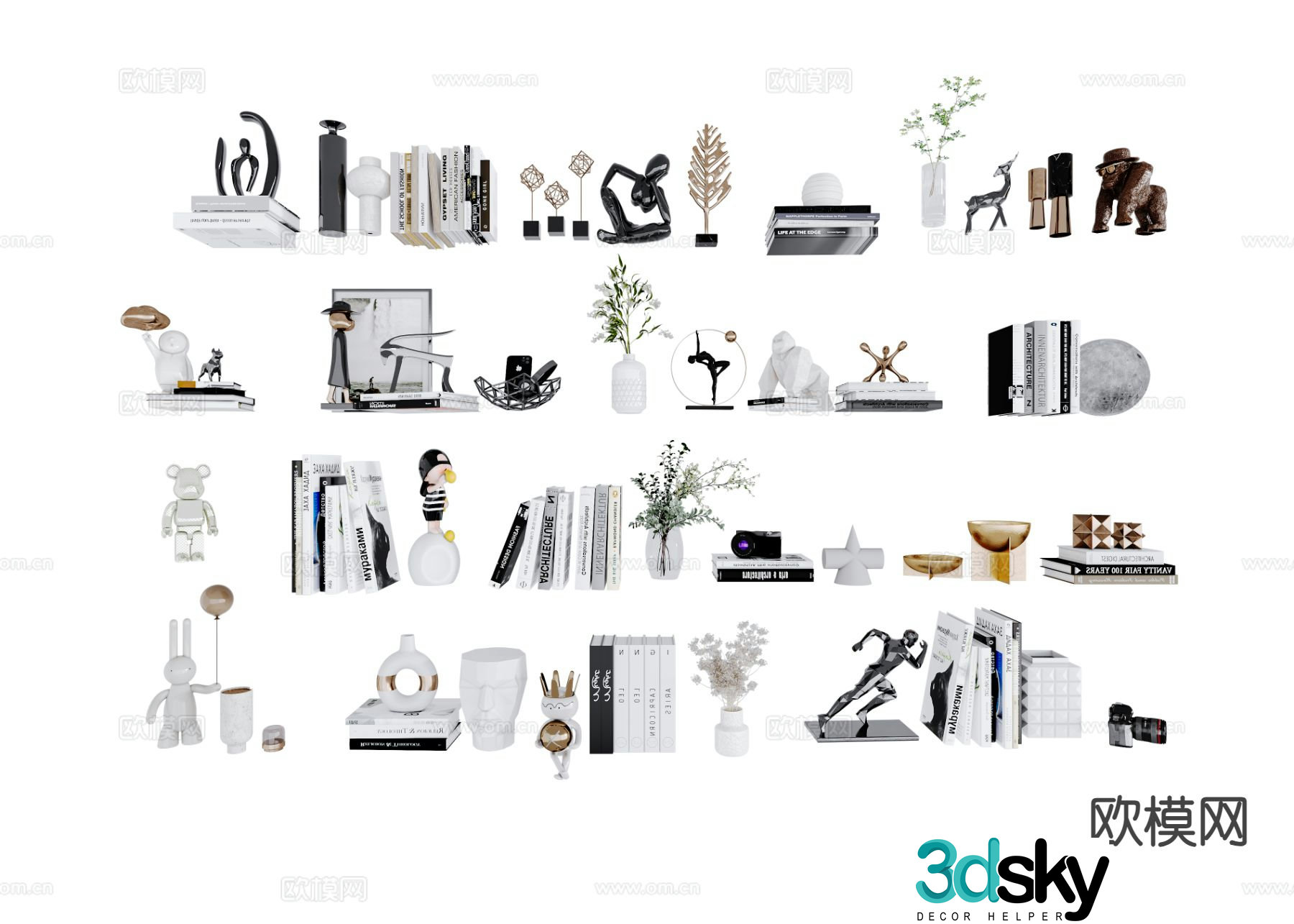 Books books jewelry ornaments 3d model