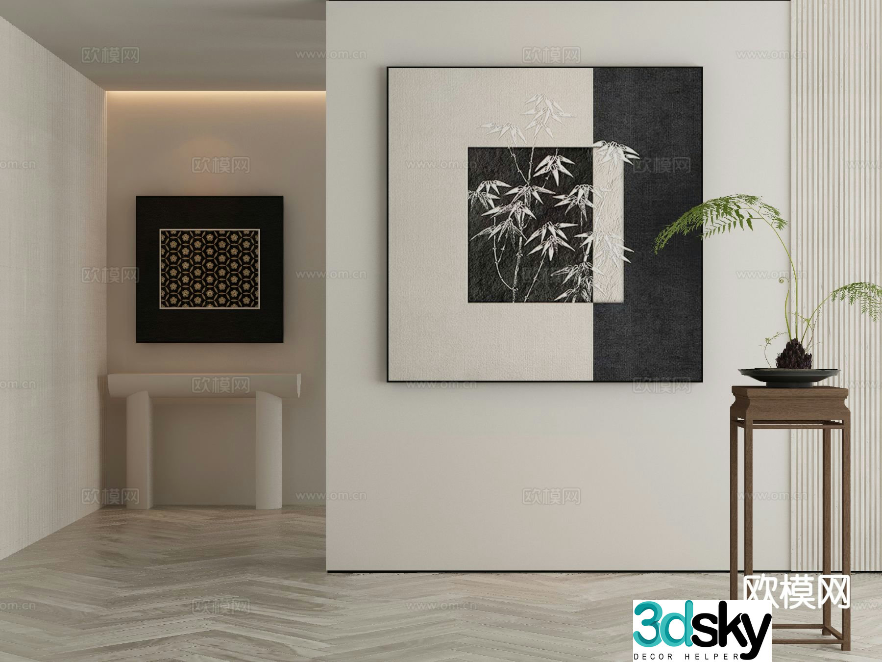 New Chinese style decorative painting 3d model