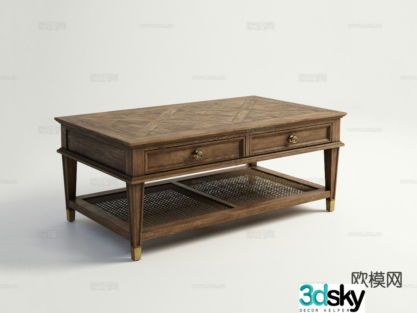American coffee table table 3d model