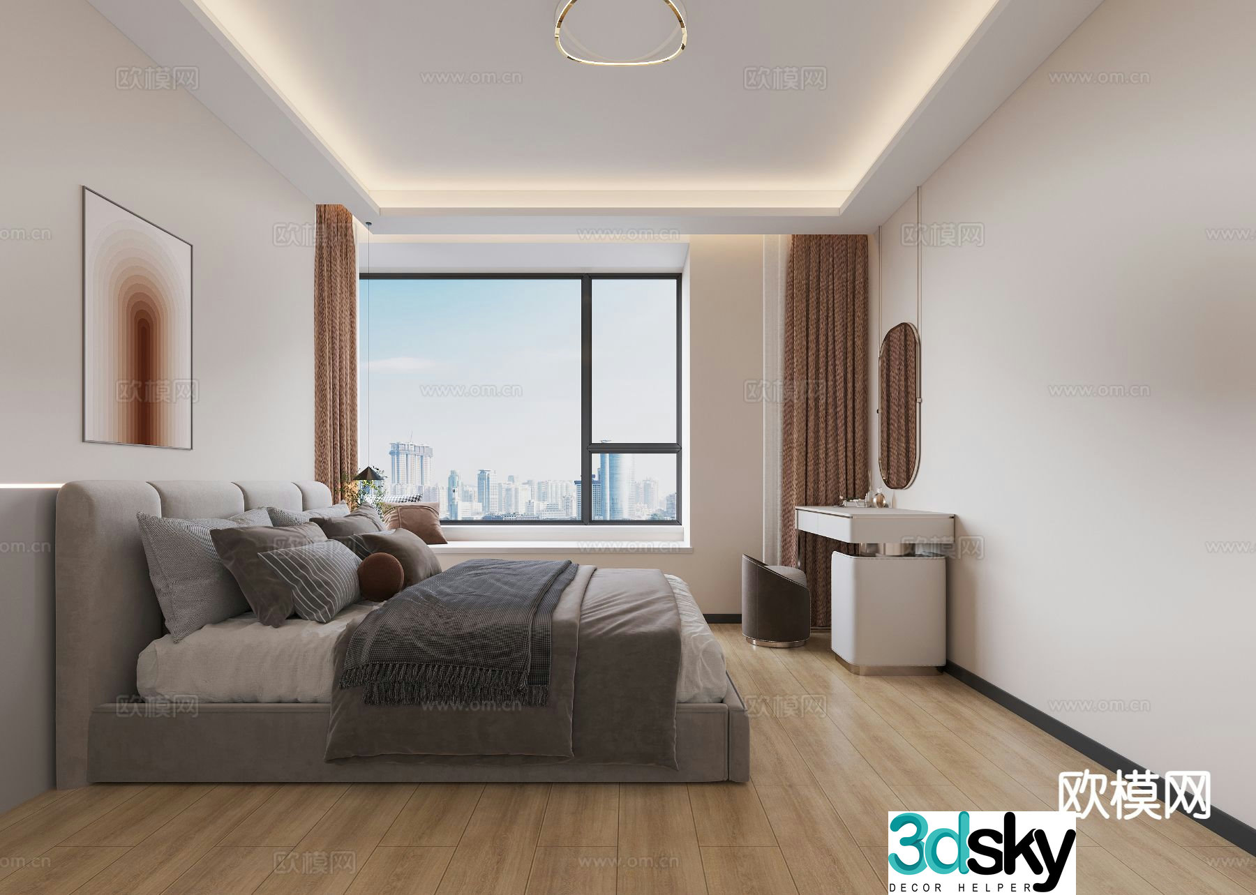 Modern bedroom master bedroom 3d model