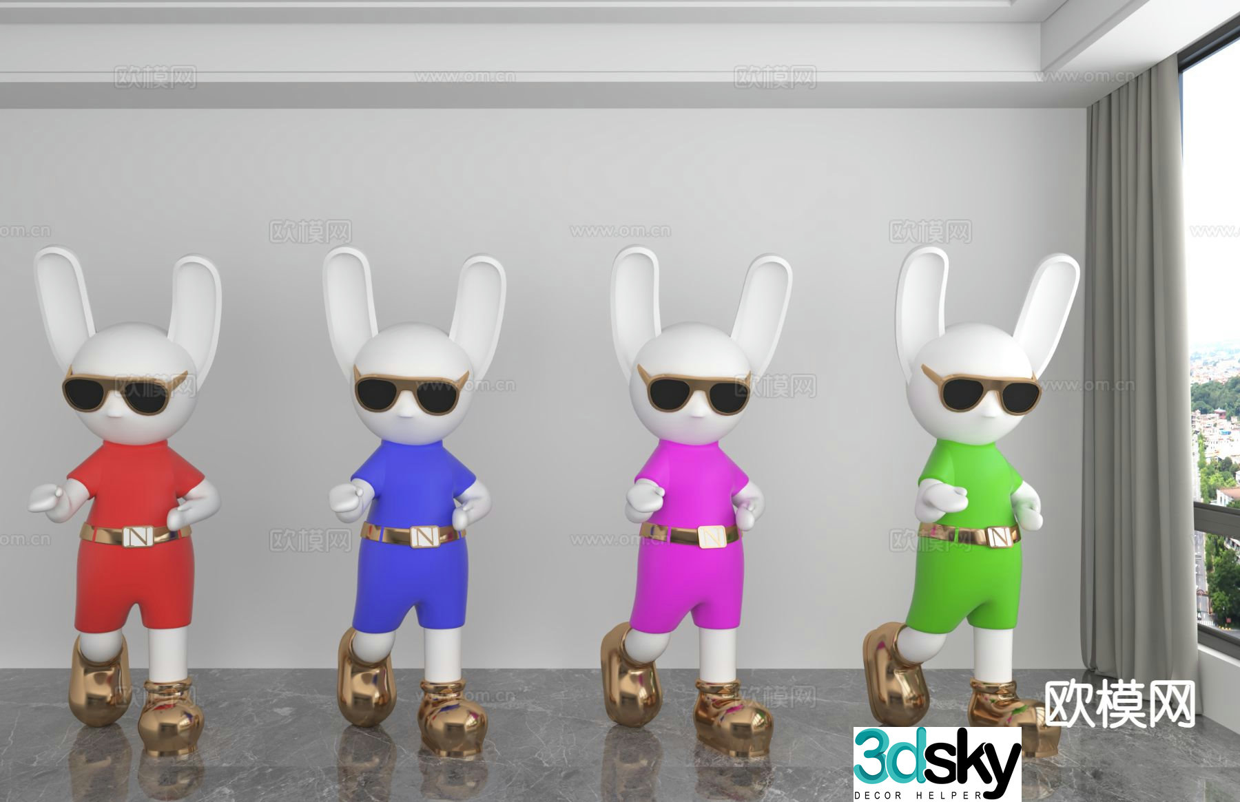 Modern trendy ornaments 3D model