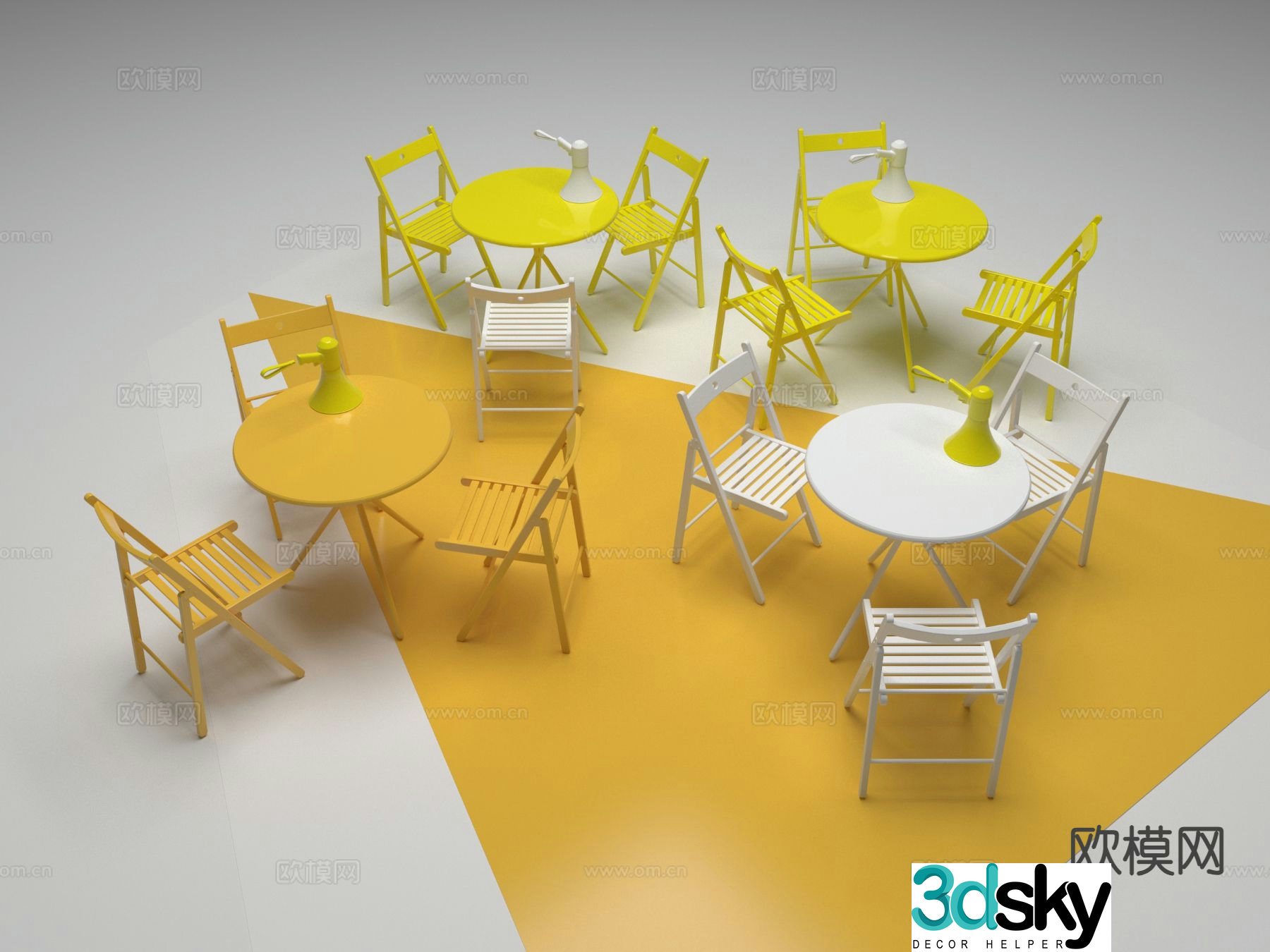 Leisure tables and chairs Negotiation tables and chairs 3d model