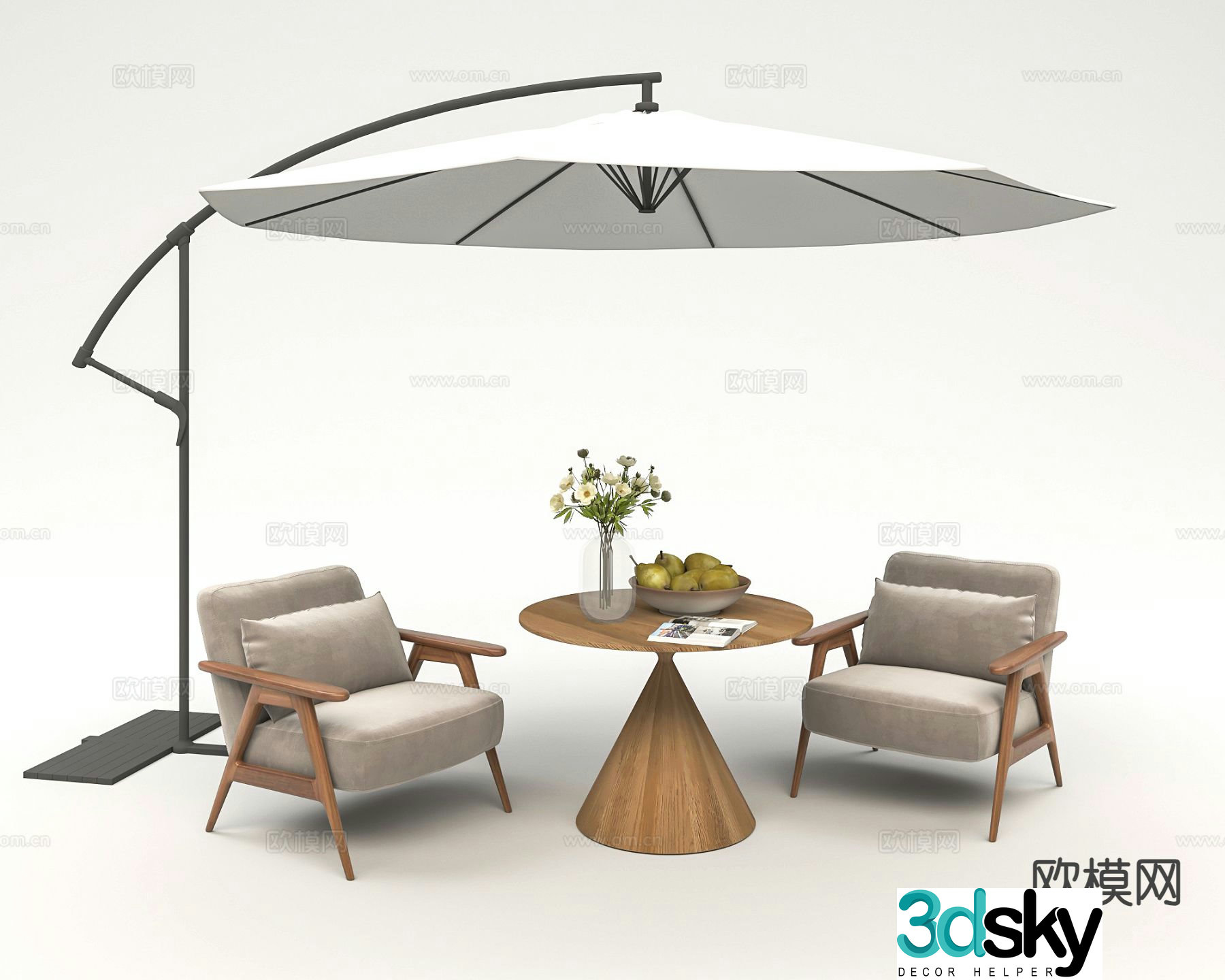 Modern outdoor tables and chairs courtyard leisure tables and chairs 3d model