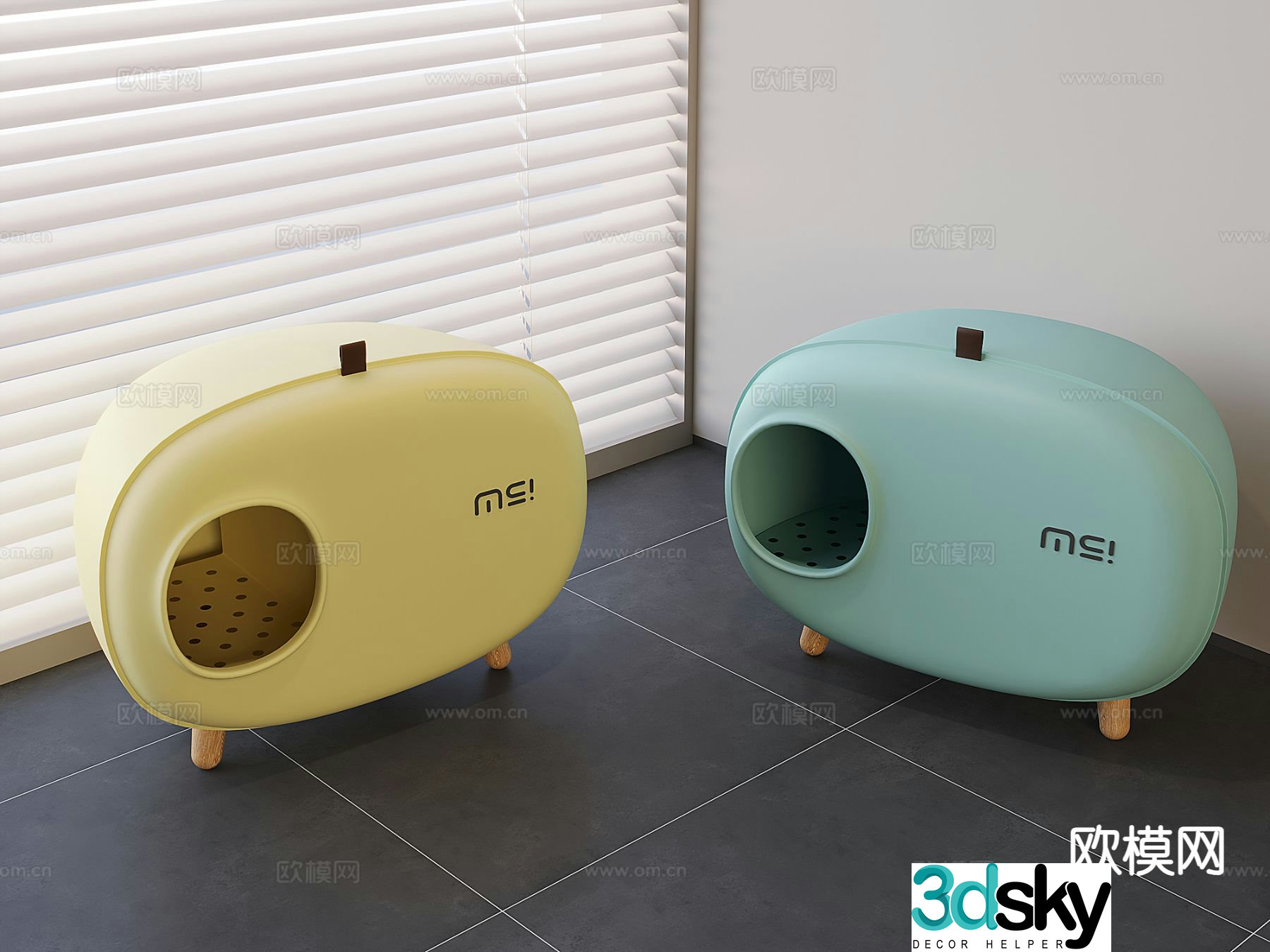 Cat litter box pet supplies 3d model
