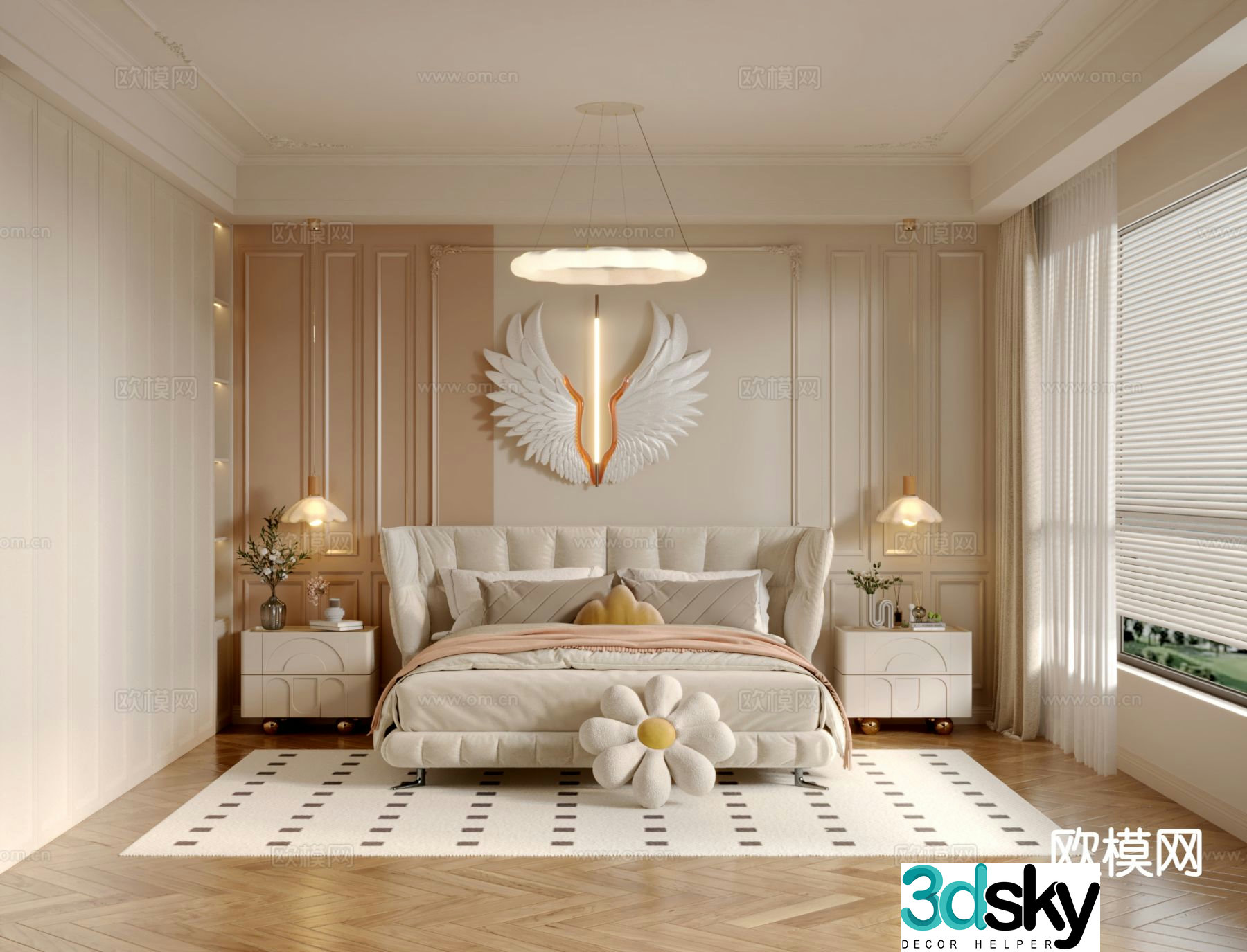 French bedroom master bedroom 3d model