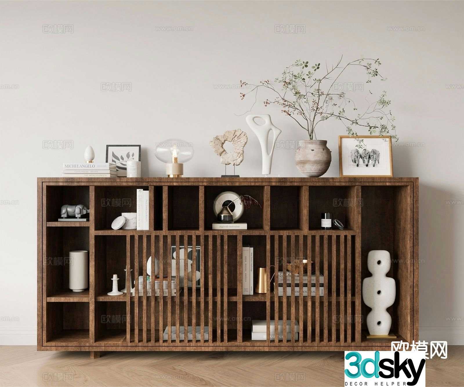 Wabi-sabi decorative cabinet low cabinet 3d model