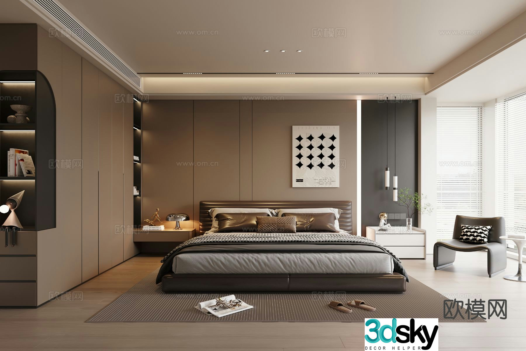 Modern bedroom master bedroom 3d model