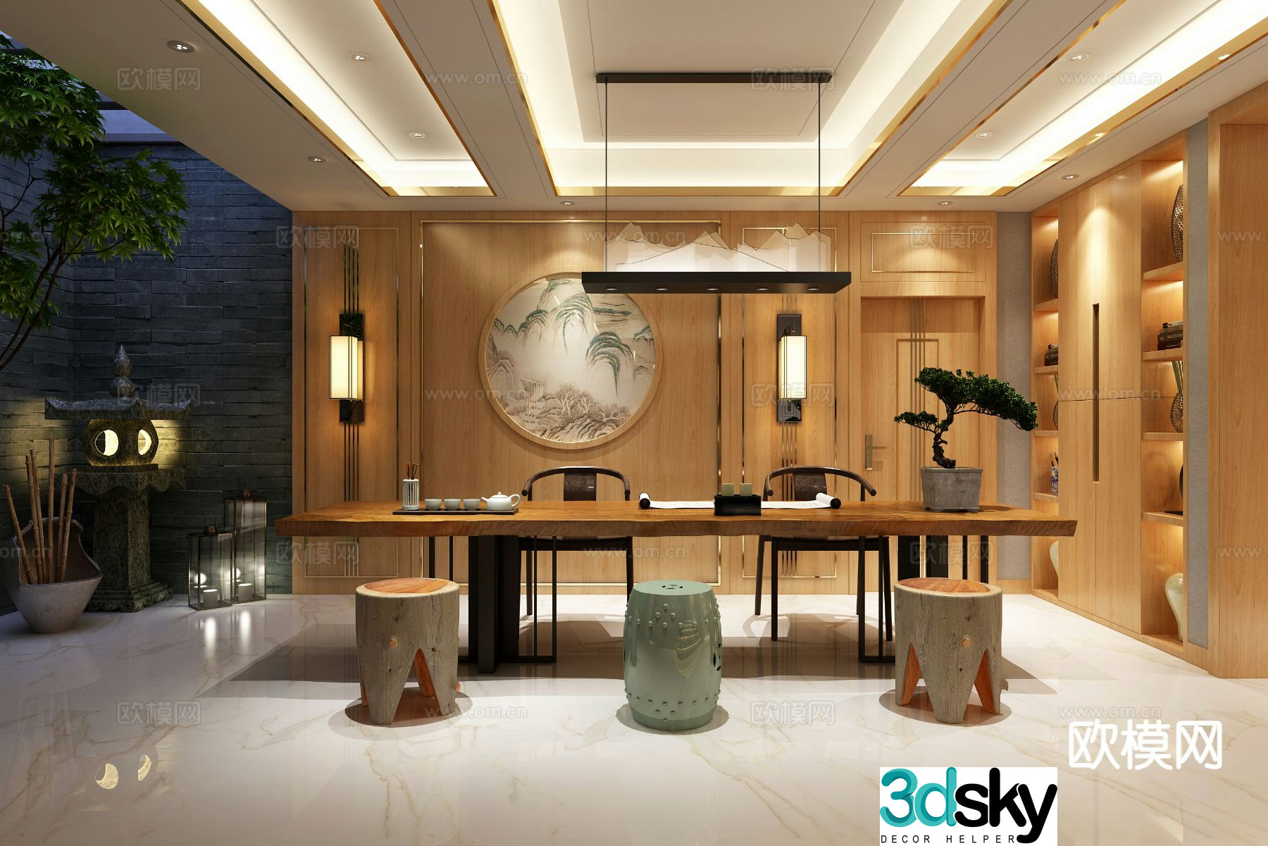 New Chinese tea room 3d model