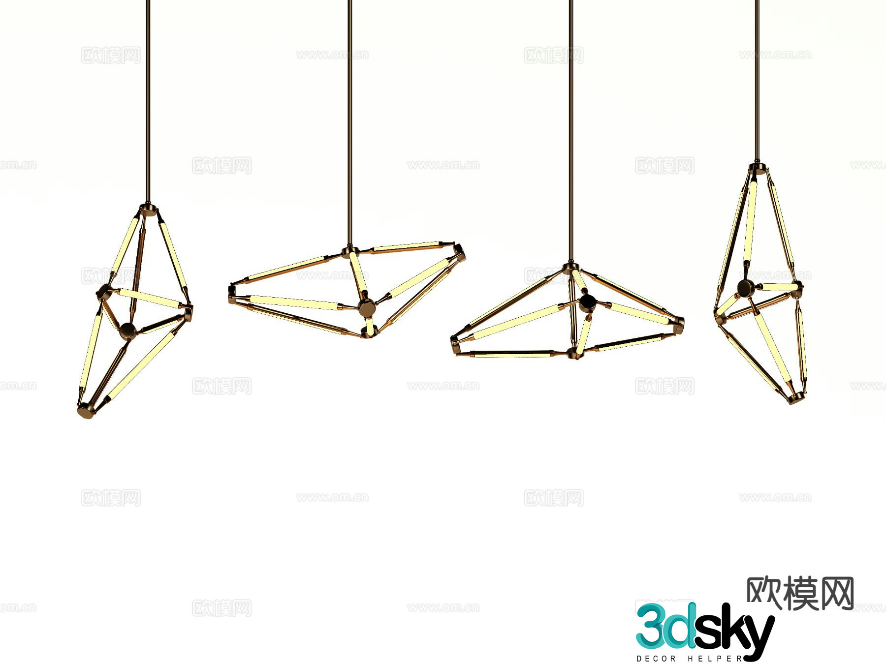 Industrial style chandelier art chandelier 3d model