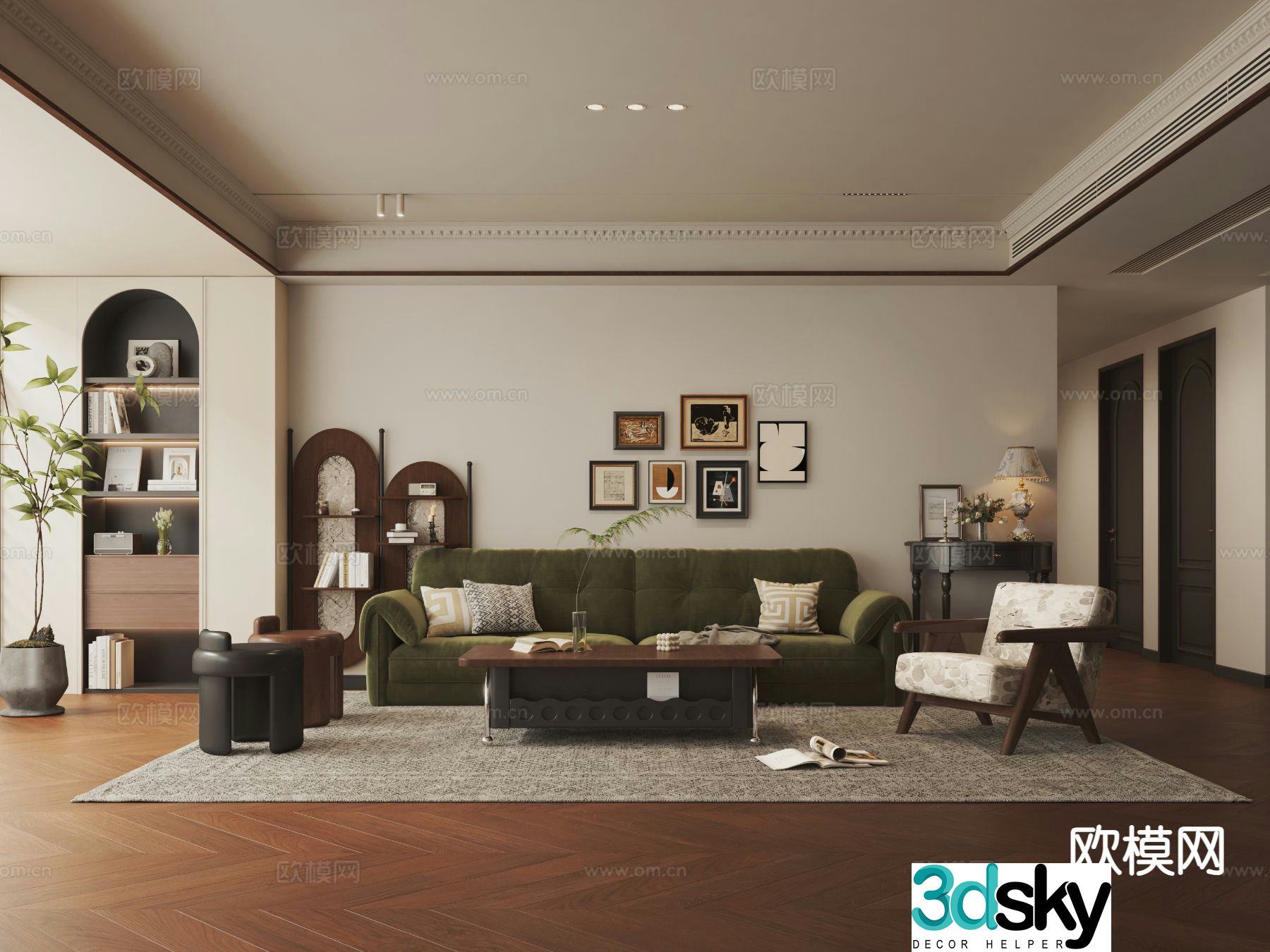 Medieval style living room 3D model