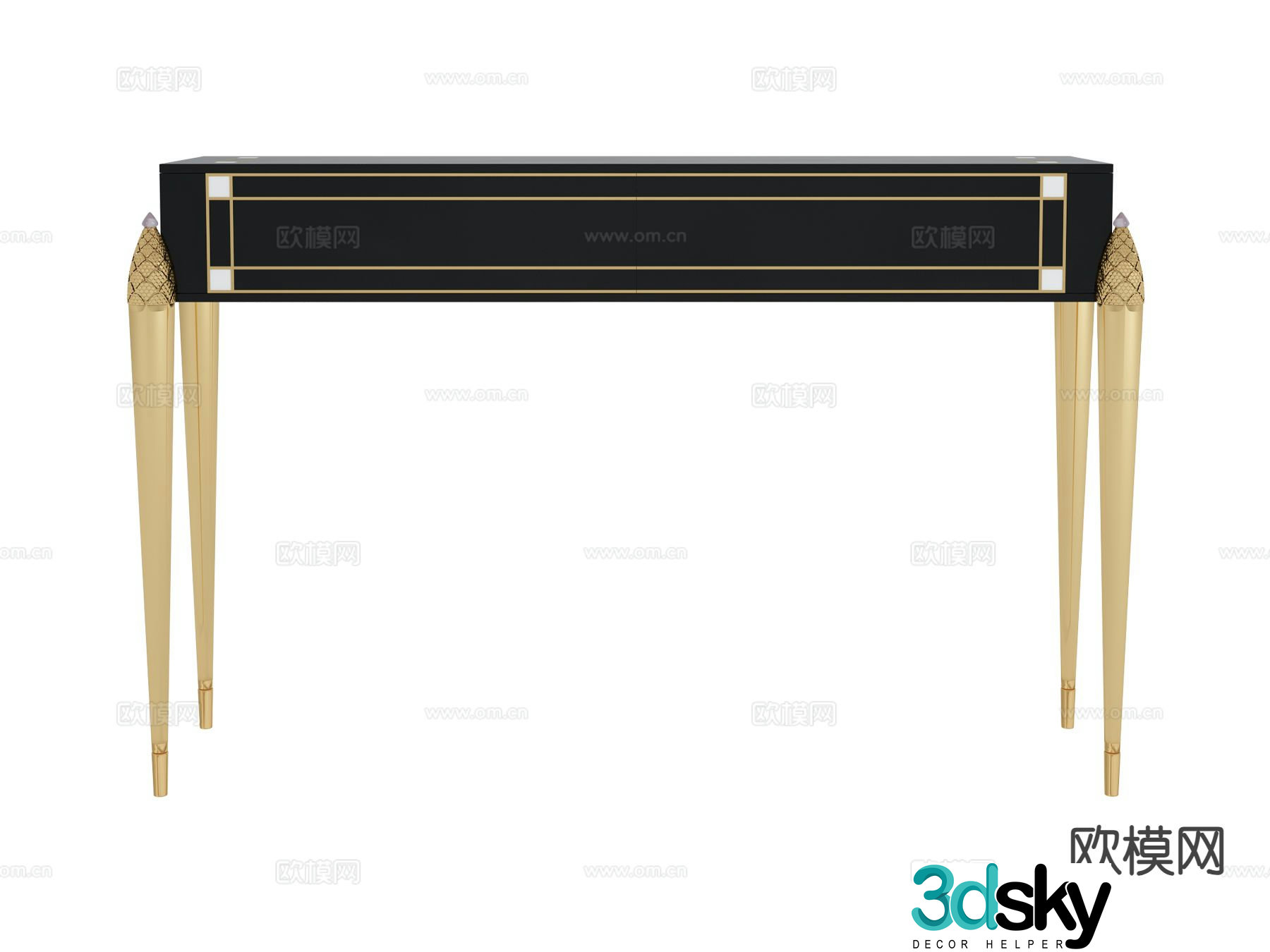 Visionnaire Italian light luxury side view table 3D model