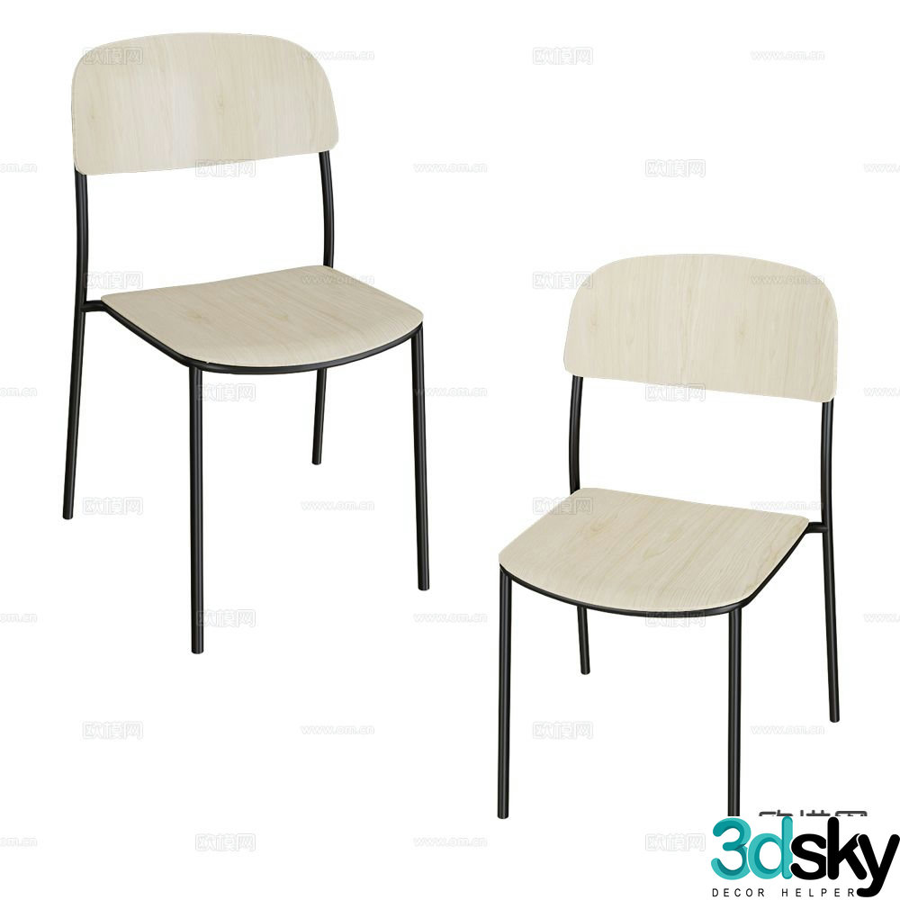 Brunner modern chair dining chair 3d model