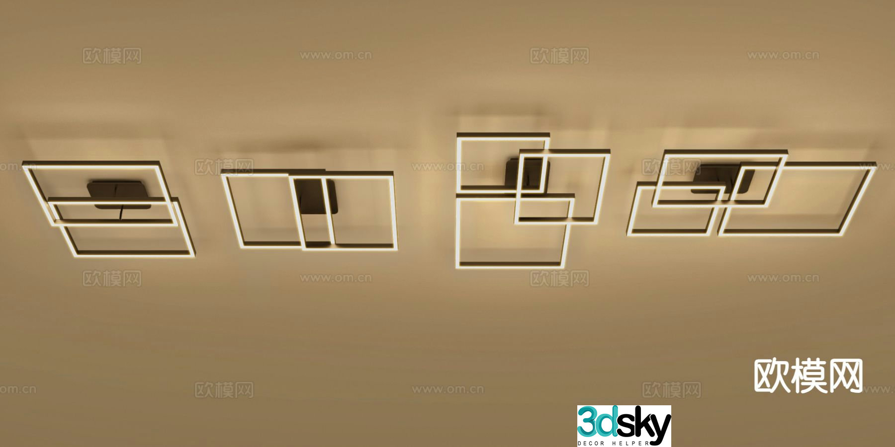 Modern metal lamp ceiling lamp 3d model