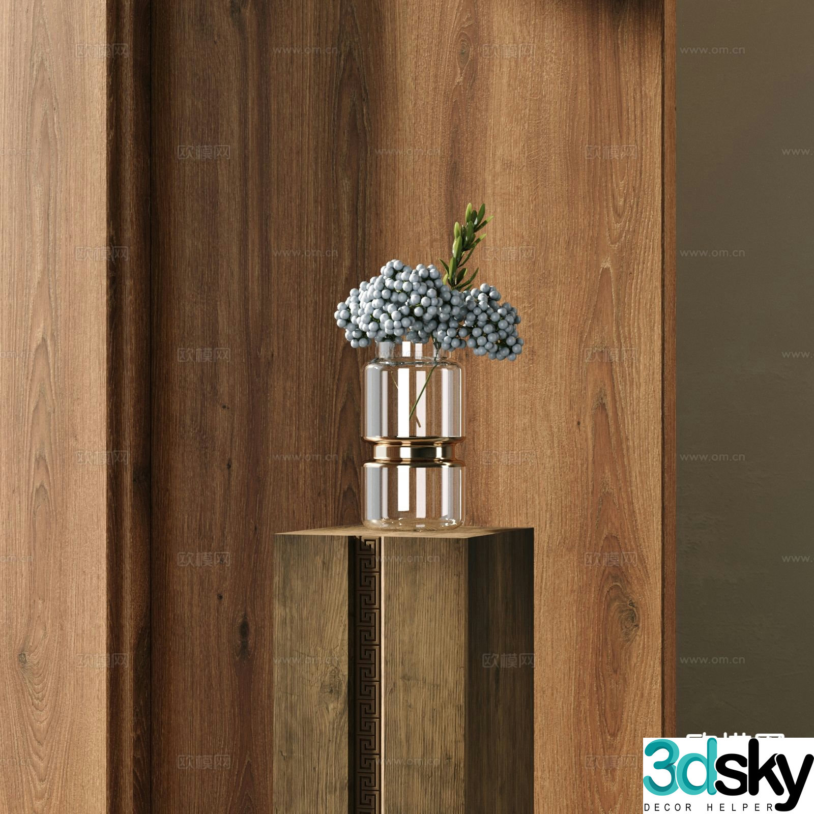 glass vase floristry flower flower arrangement 3d model