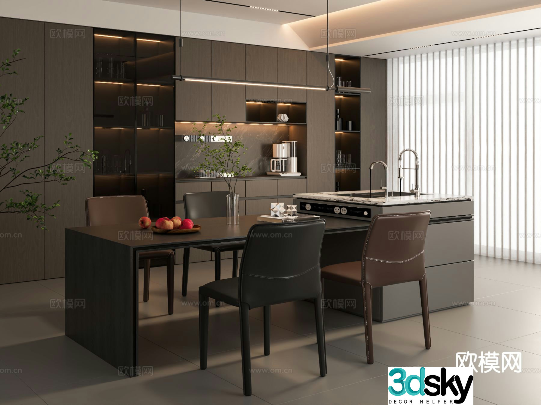 Italian restaurant Zhongdao restaurant 3d model