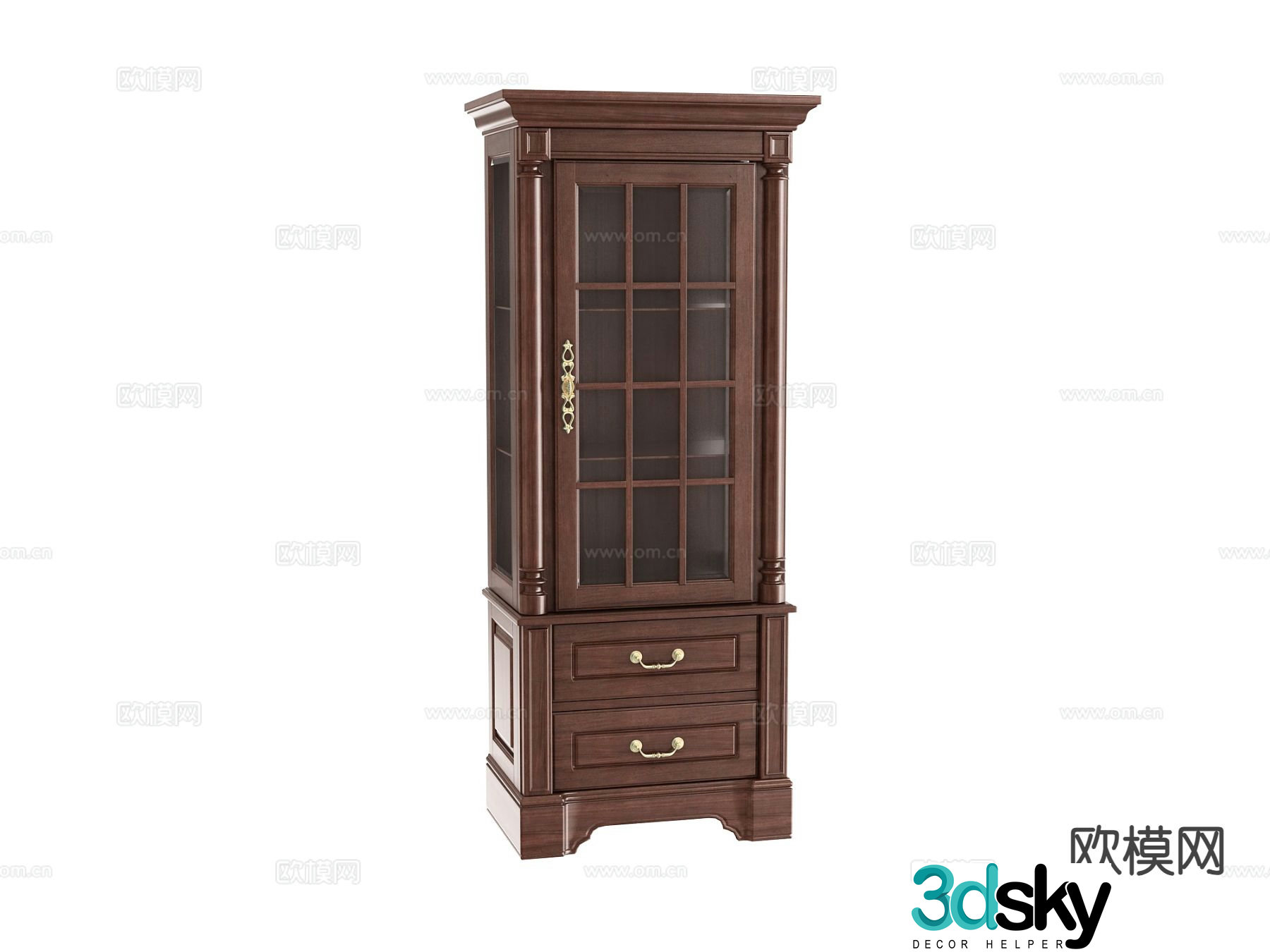 American sideboard hall cabinet 3d model