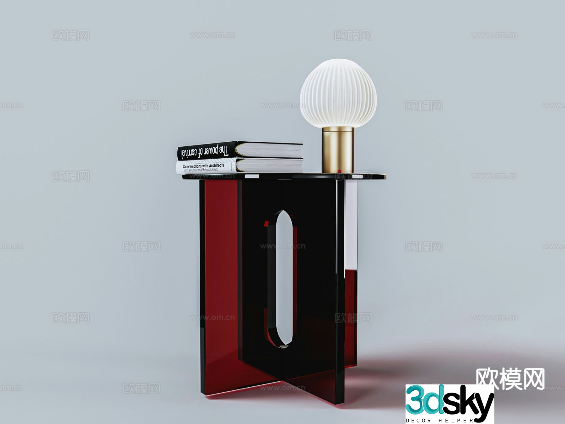 Acrylic round table side table angle table 3D model