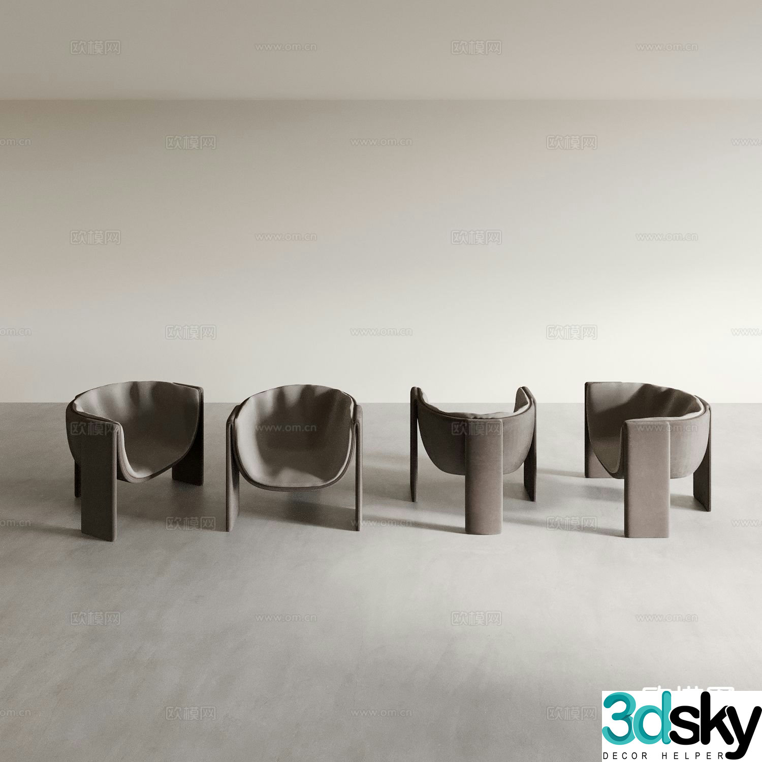 Dining chair tea chair leisure chair 3d model