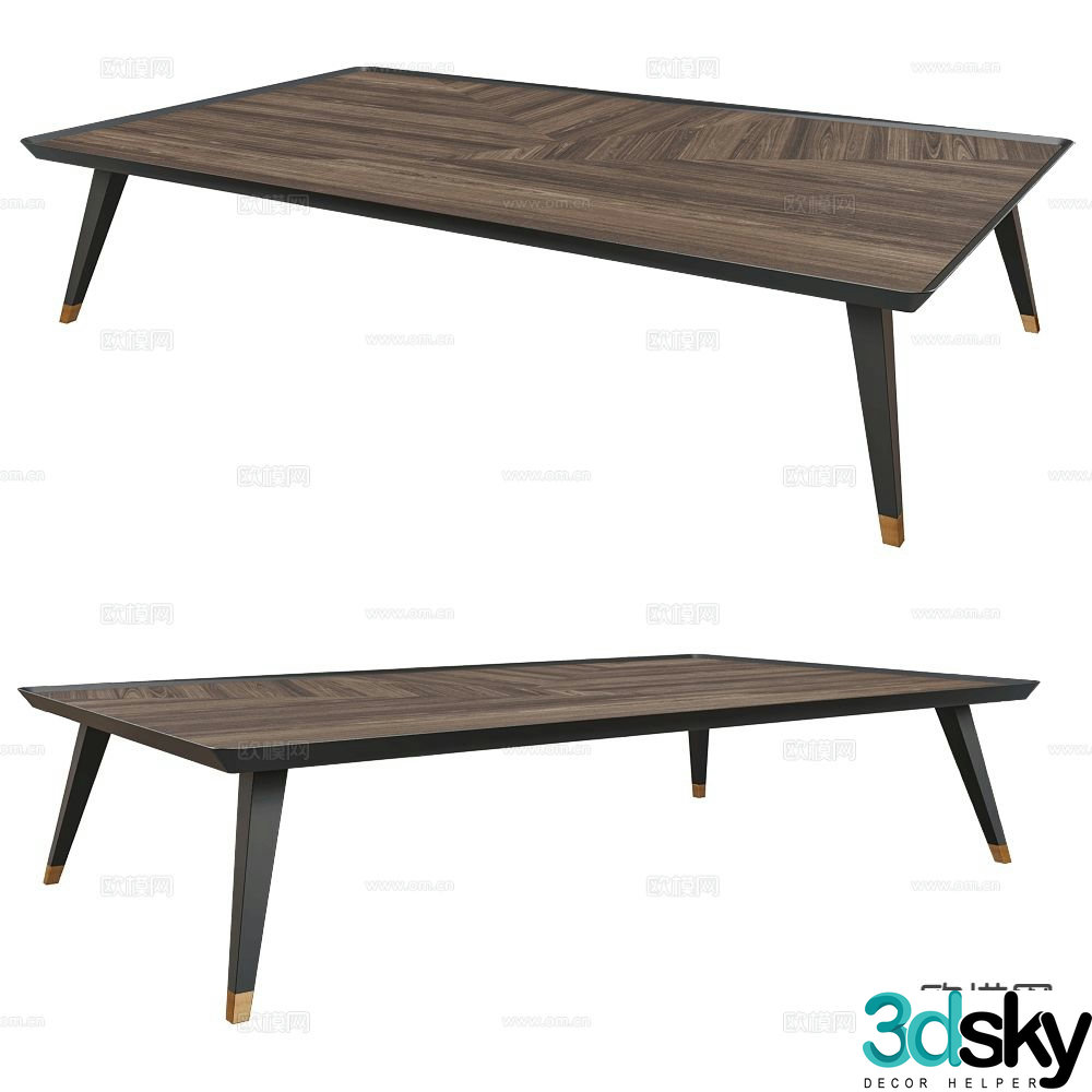 CPRN log style dining table solid wood dining table 3d model