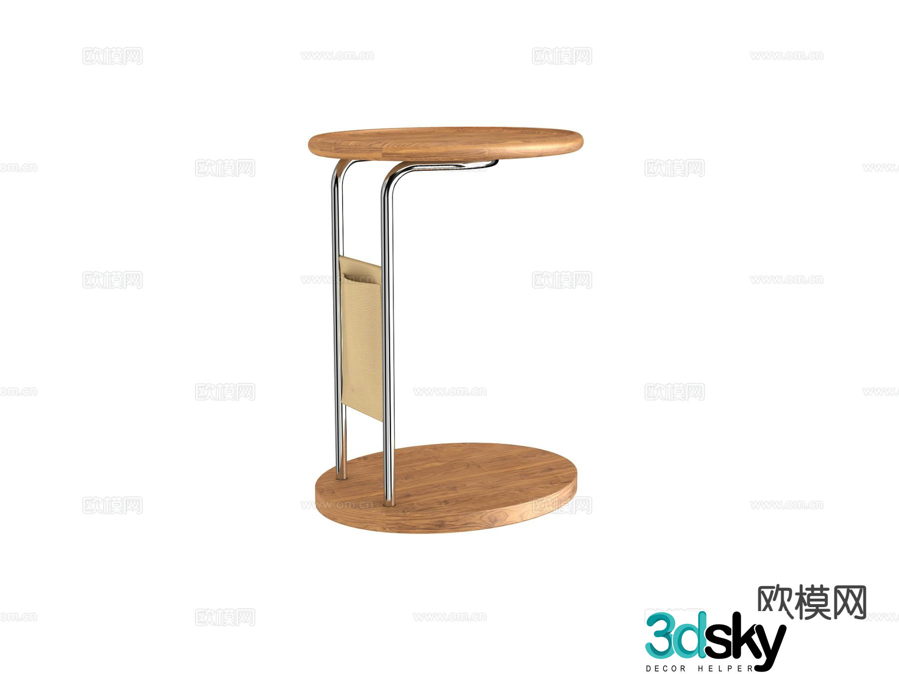 Nordic corner table round table side table 3D model