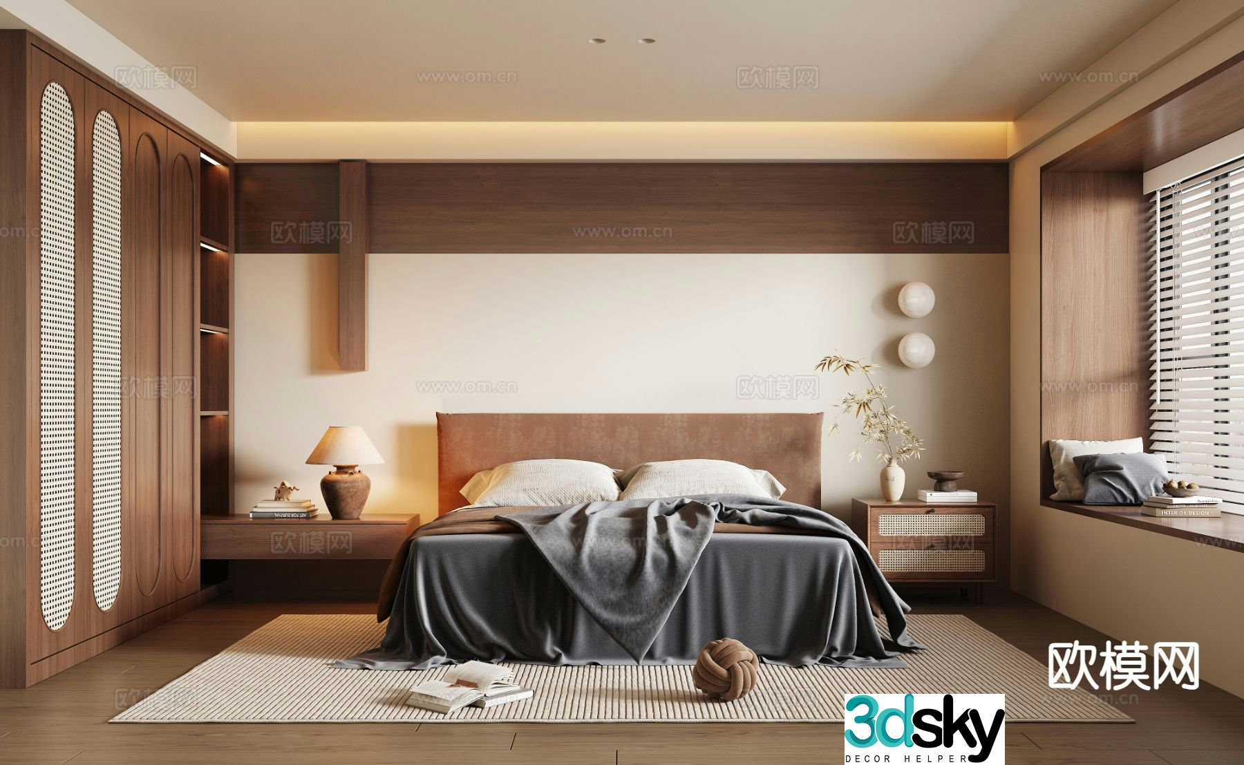 Wabi Sabi bedroom master bedroom 3d model