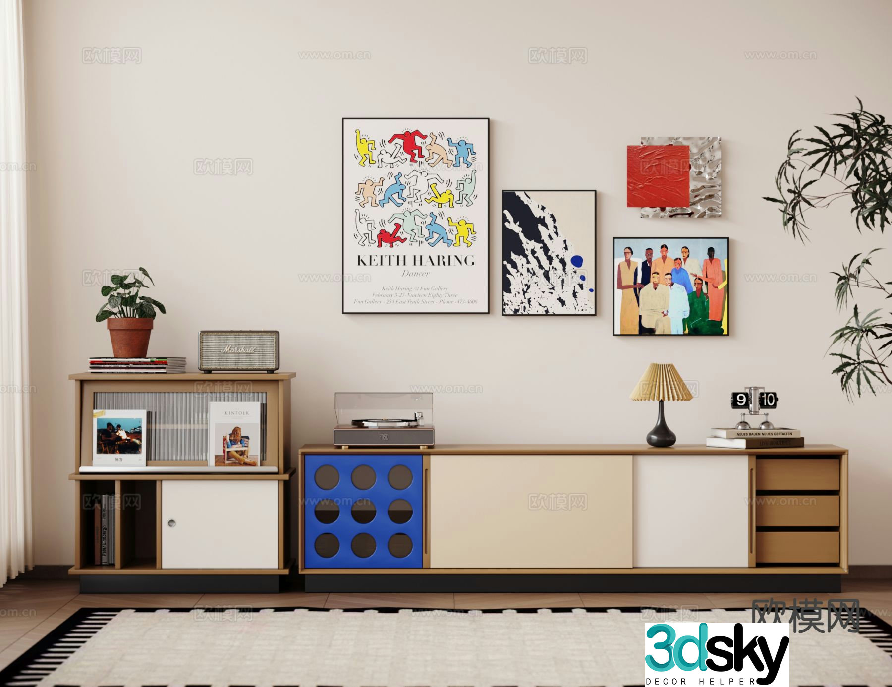 Medieval style TV cabinet 3D model