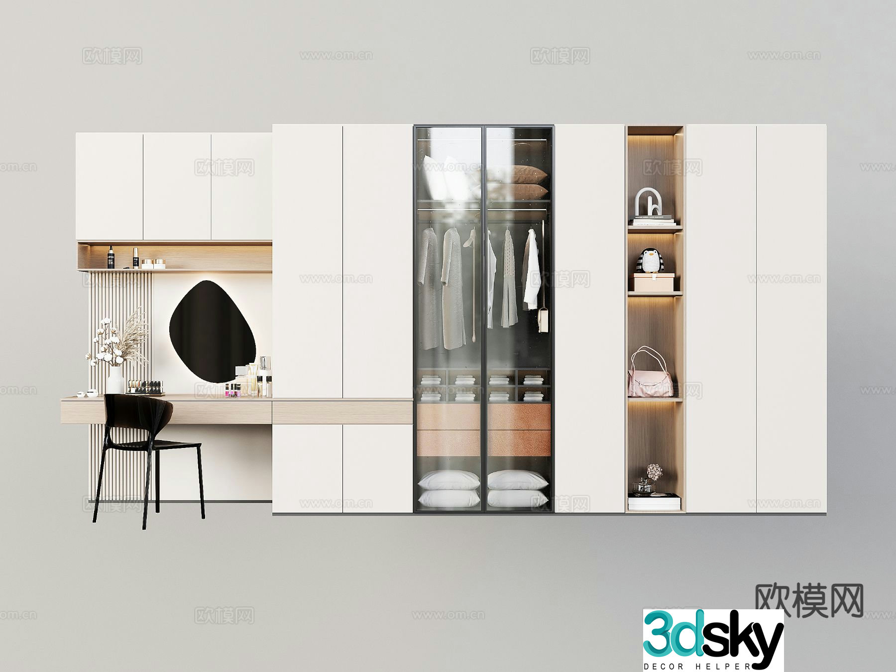 modern wardrobe wardrobe 3d model