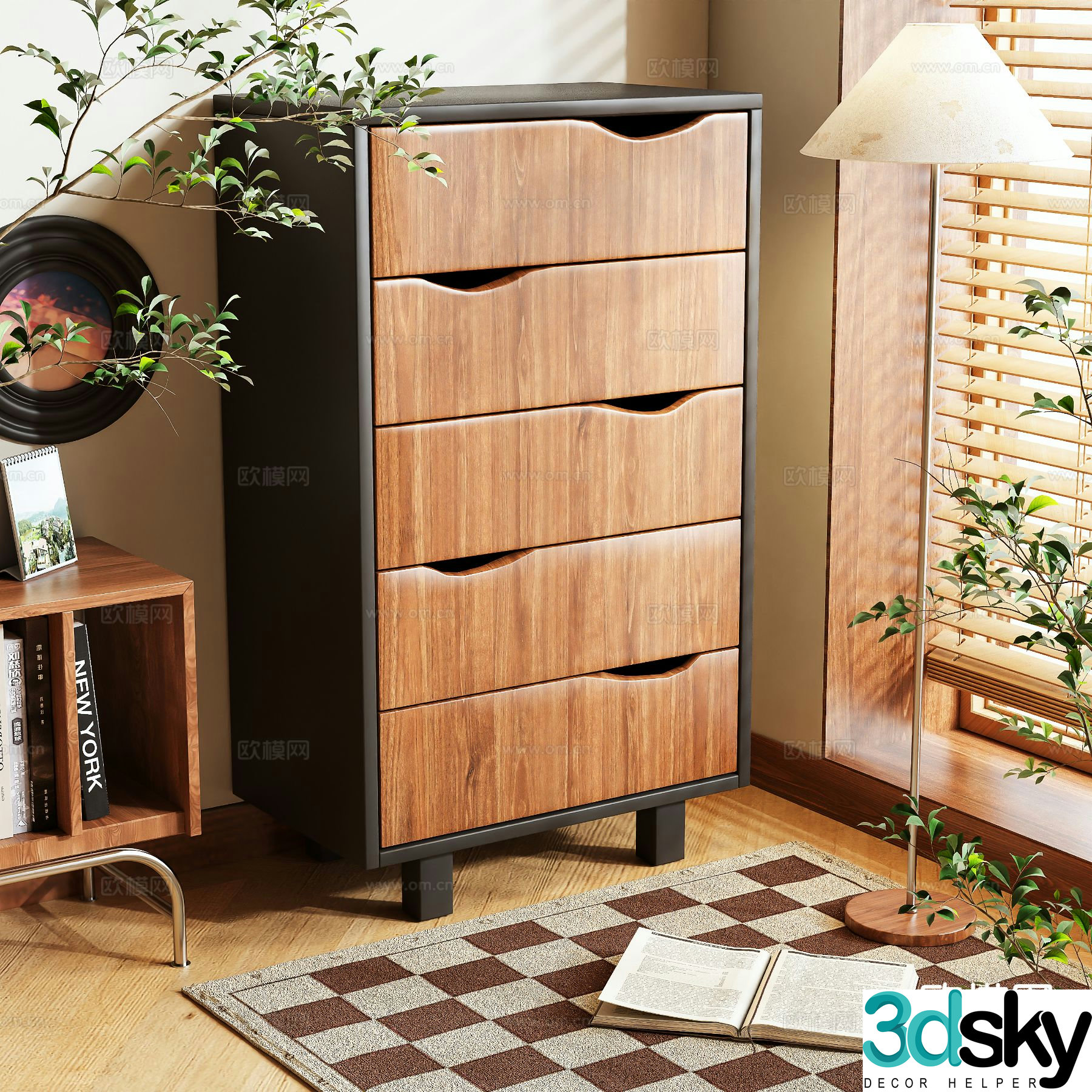 Medieval style chest of drawers 3D model