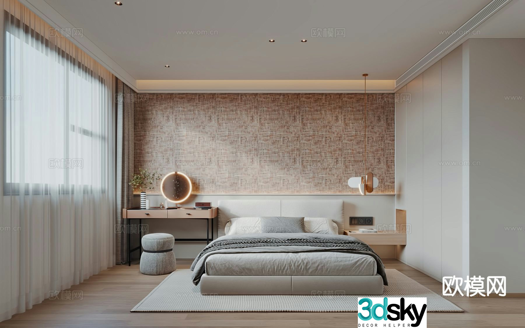 Modern bedroom master bedroom 3d model