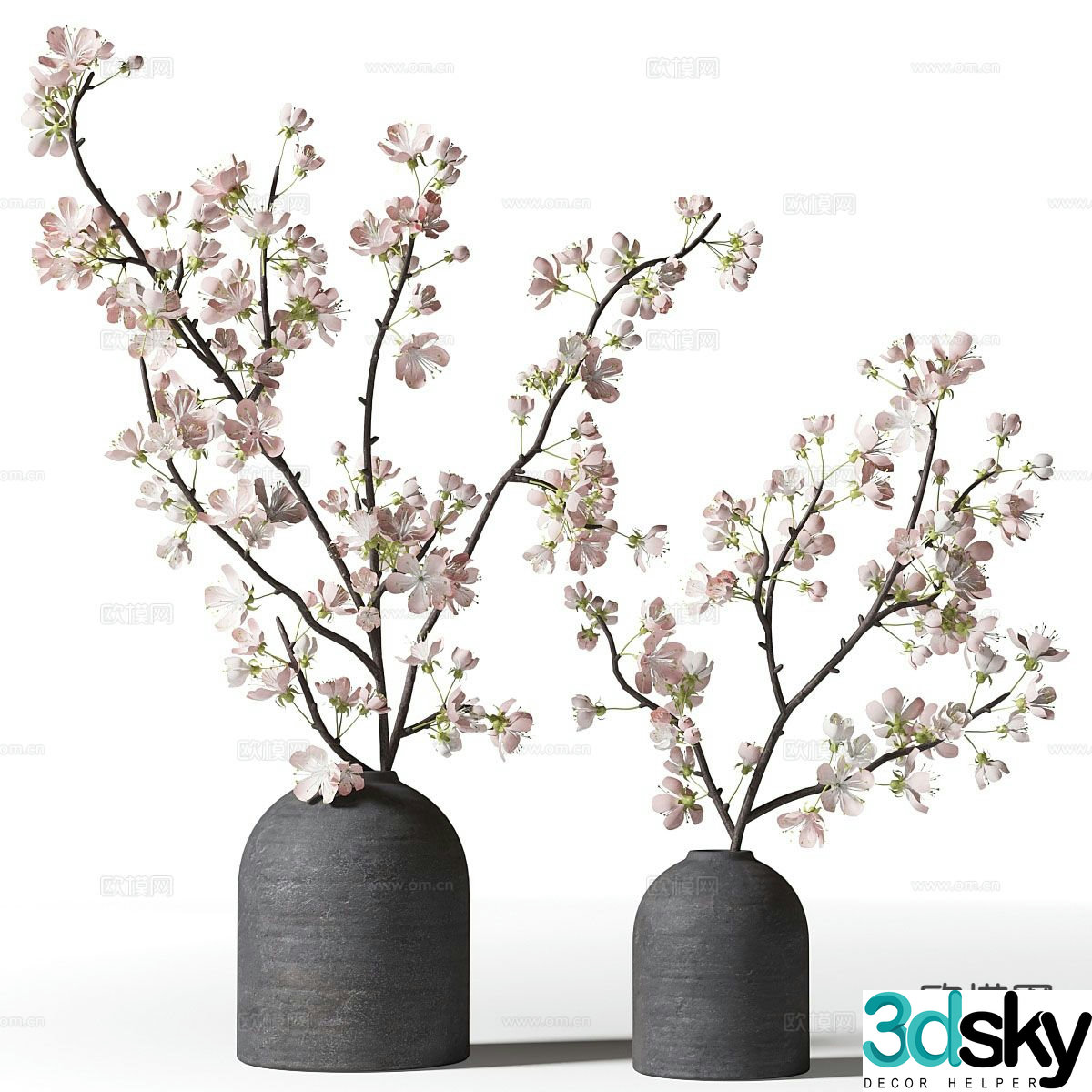 New Chinese style plum blossom vase floral 3d model