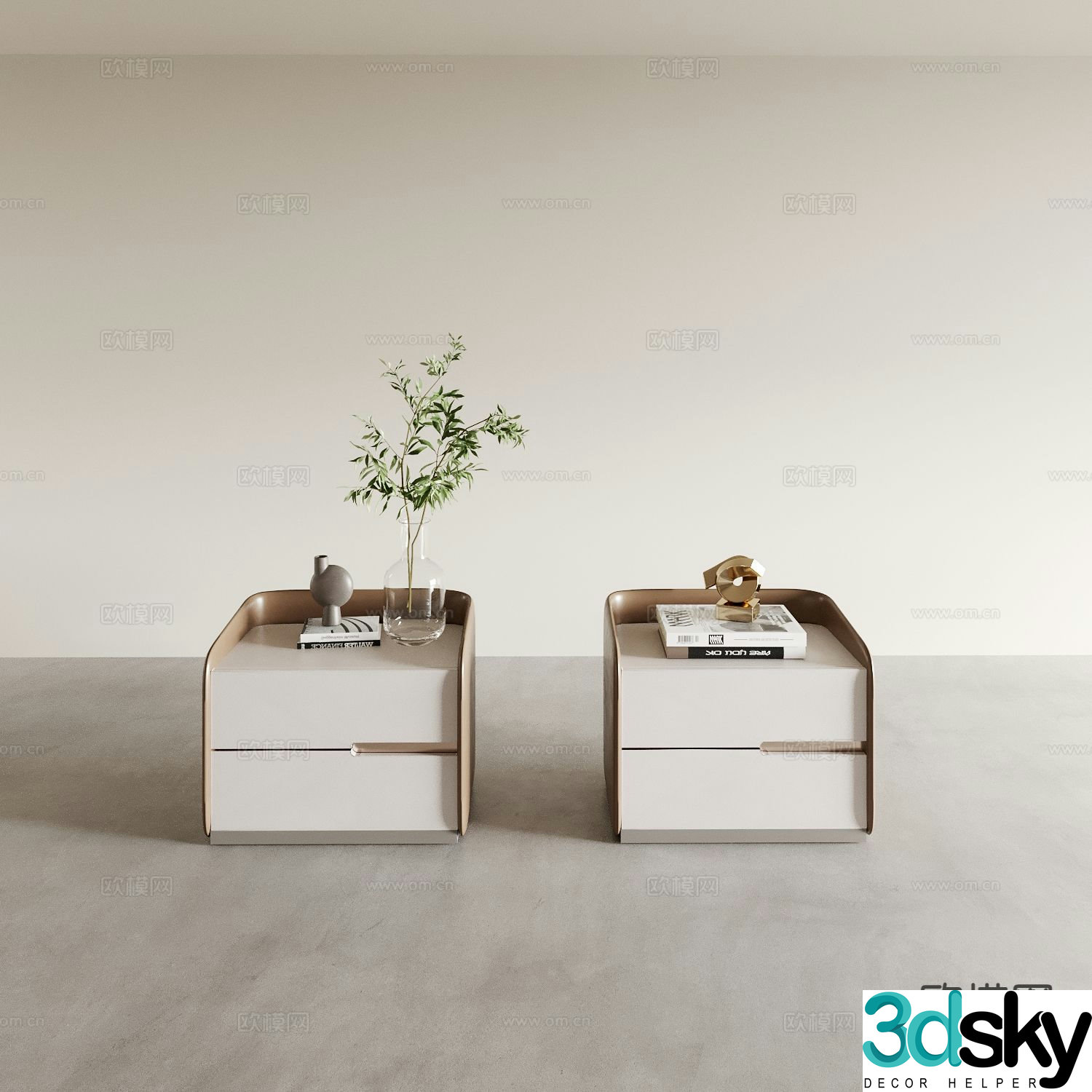 Modern bedside table 3d model