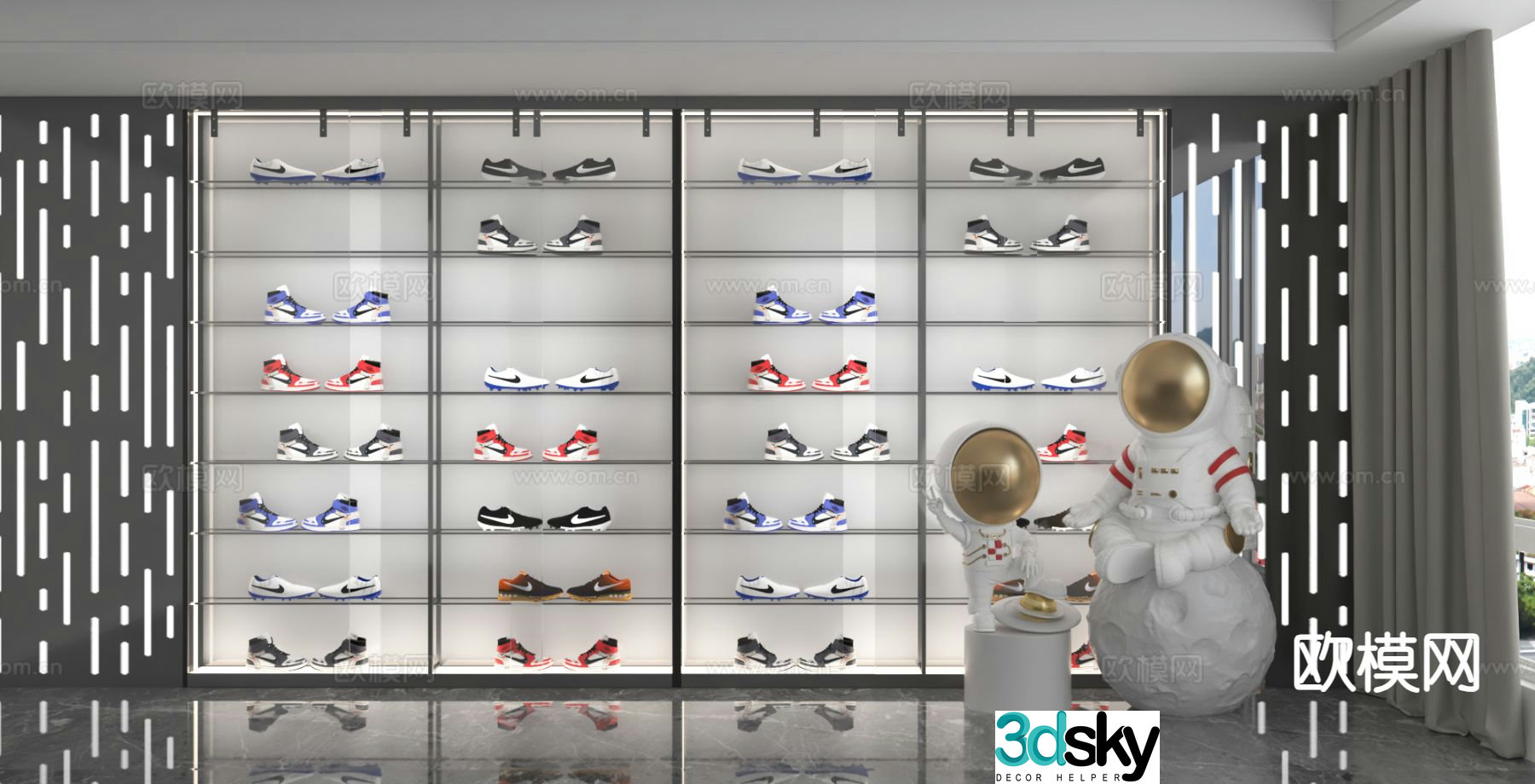 Modern shoe cabinet display cabinet 3d model