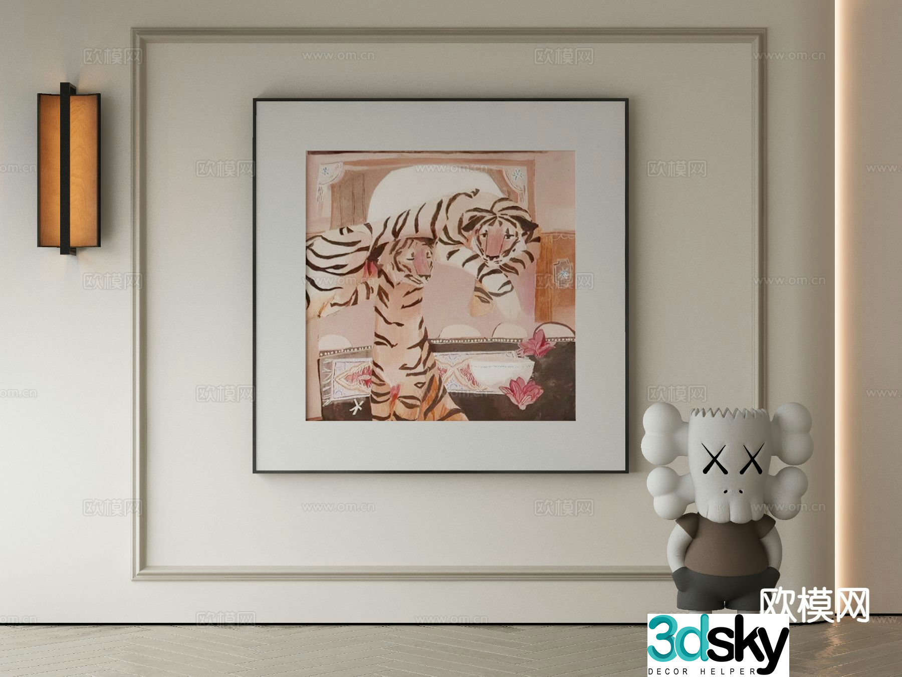 Modern art painting decorative painting 3d model