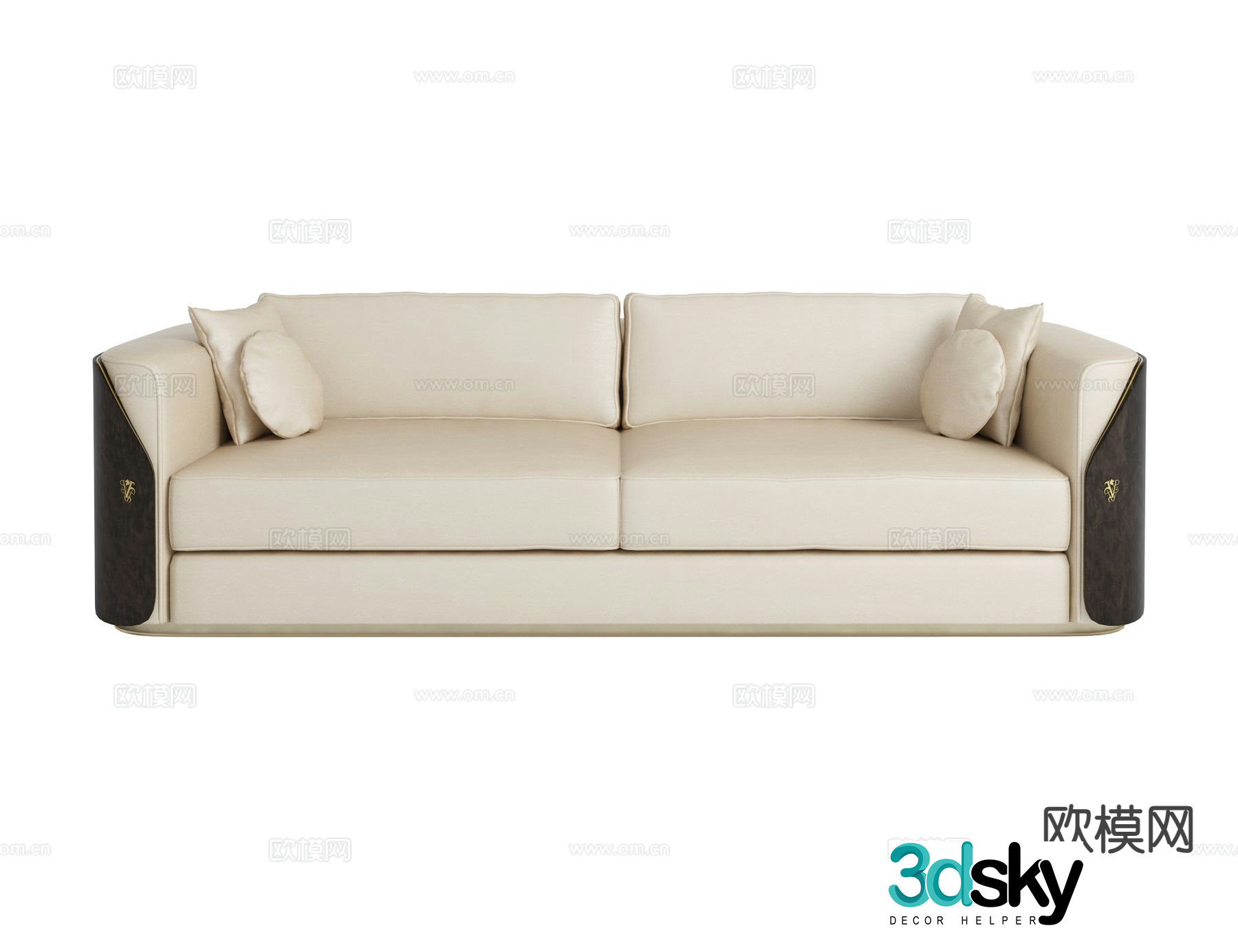 visionnaire Italian light luxury double sofa 3D model