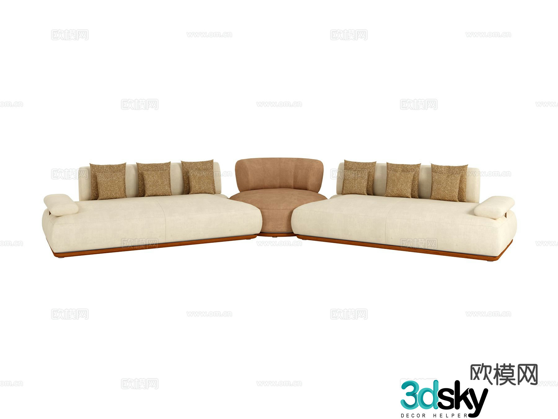 visionnaire italian multi-seat sofa 3d model
