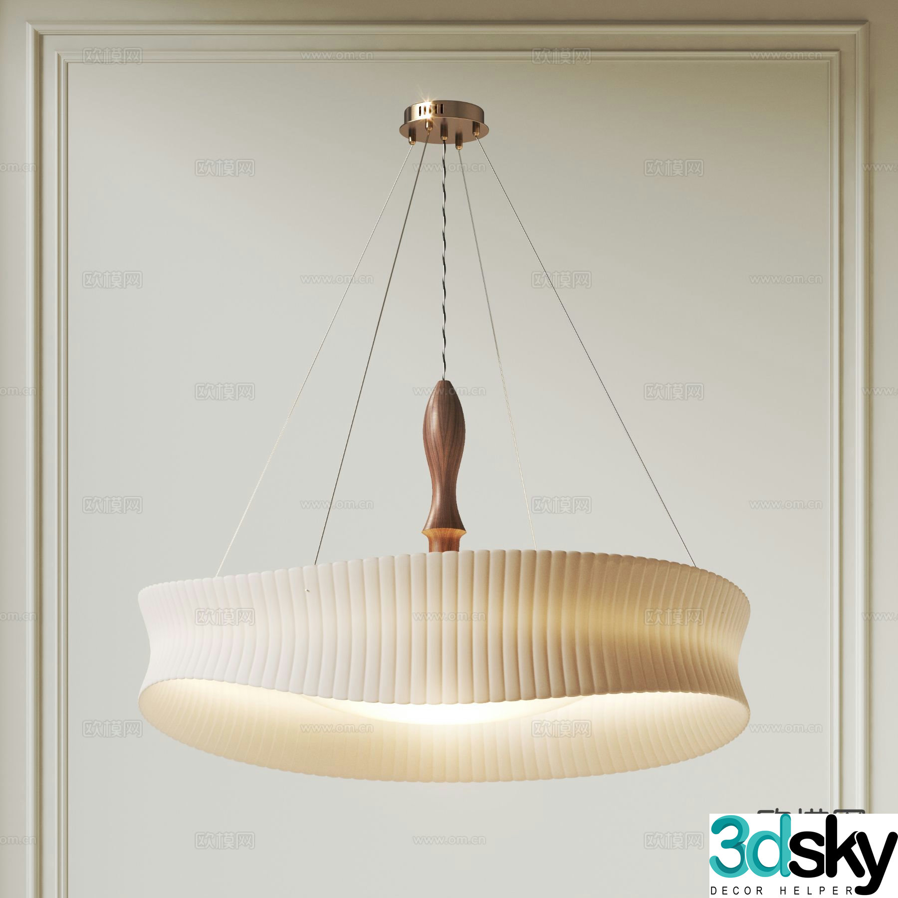 Medieval style art chandelier 3d model