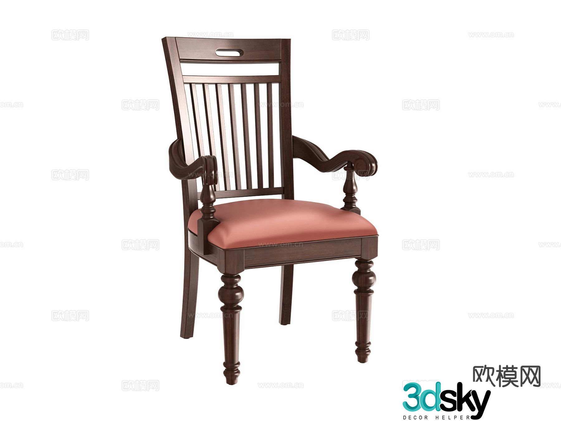 American book chair chair dining chair 3d model