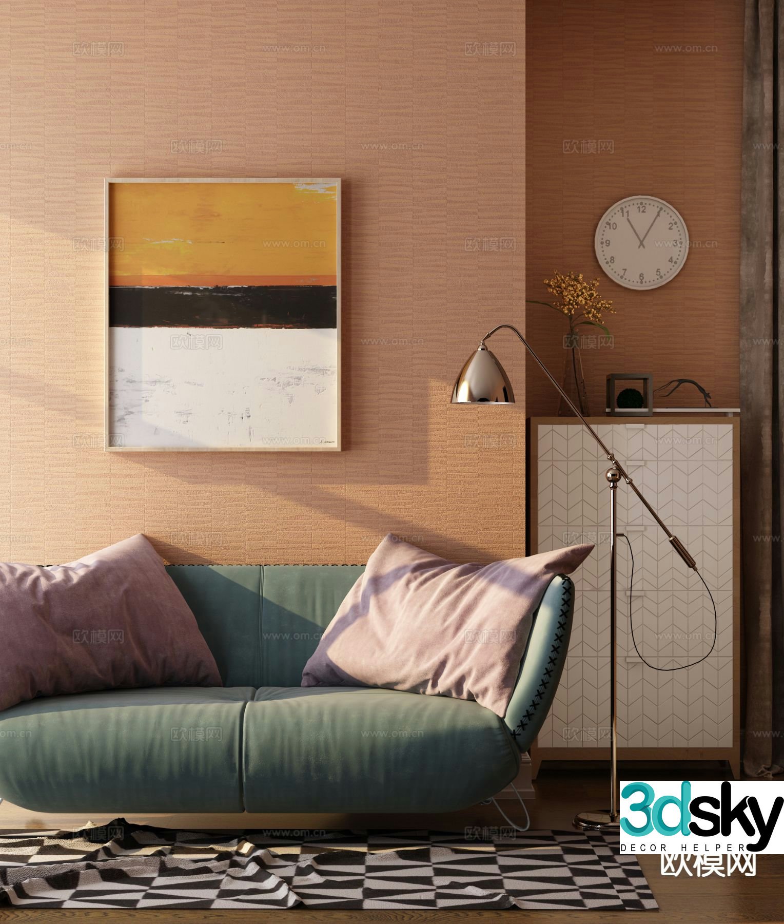 Nordic loveseat 3d model