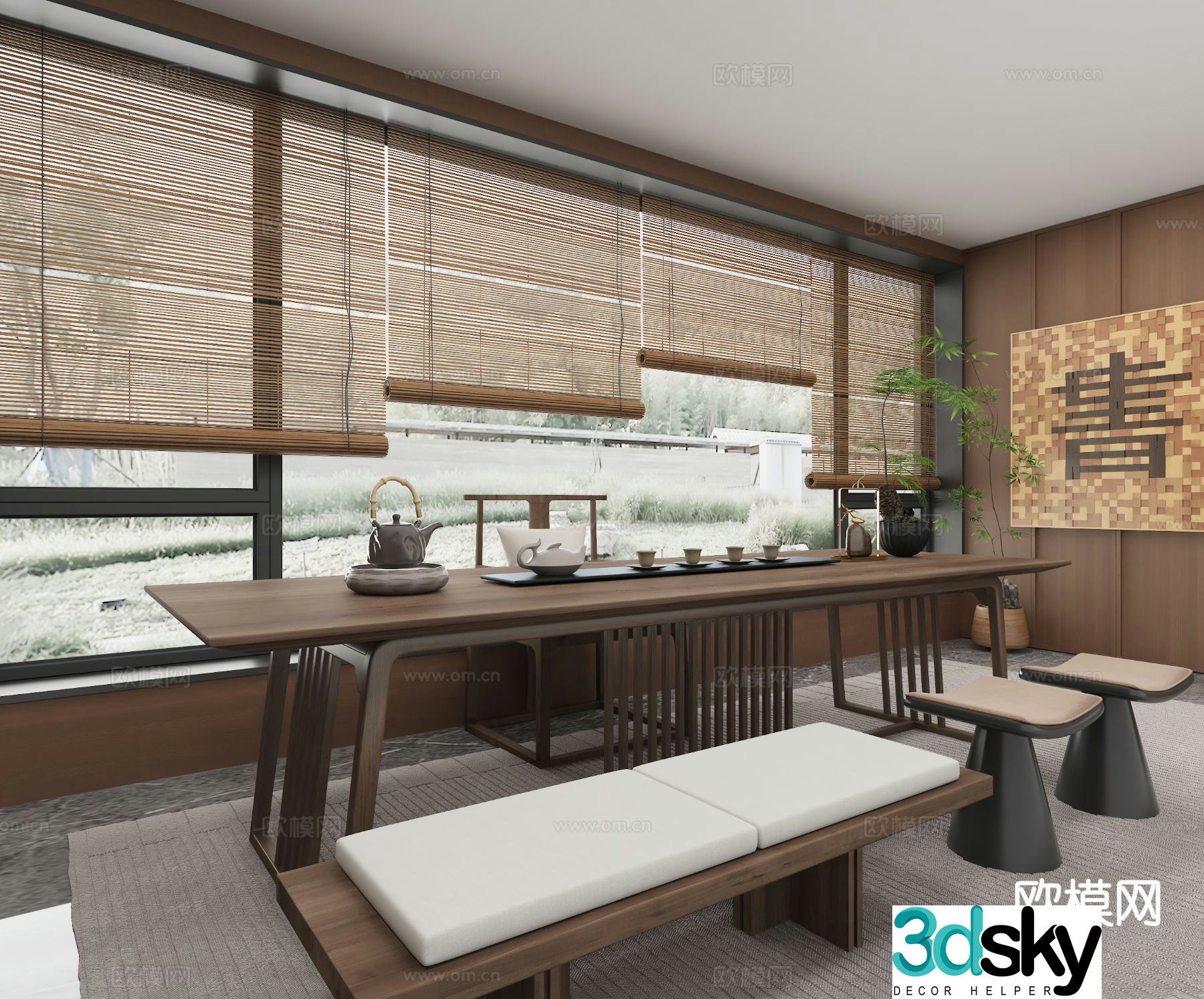 New Chinese tea room 3d model