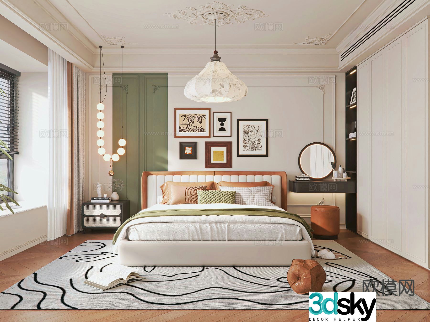 French bedroom master bedroom 3d model