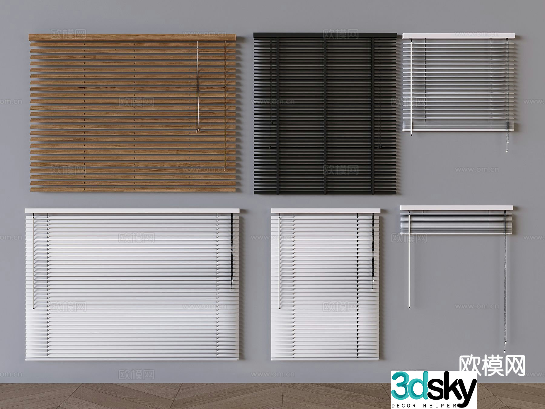 Venetian blinds roller blinds lift blinds blackout blinds 3D model