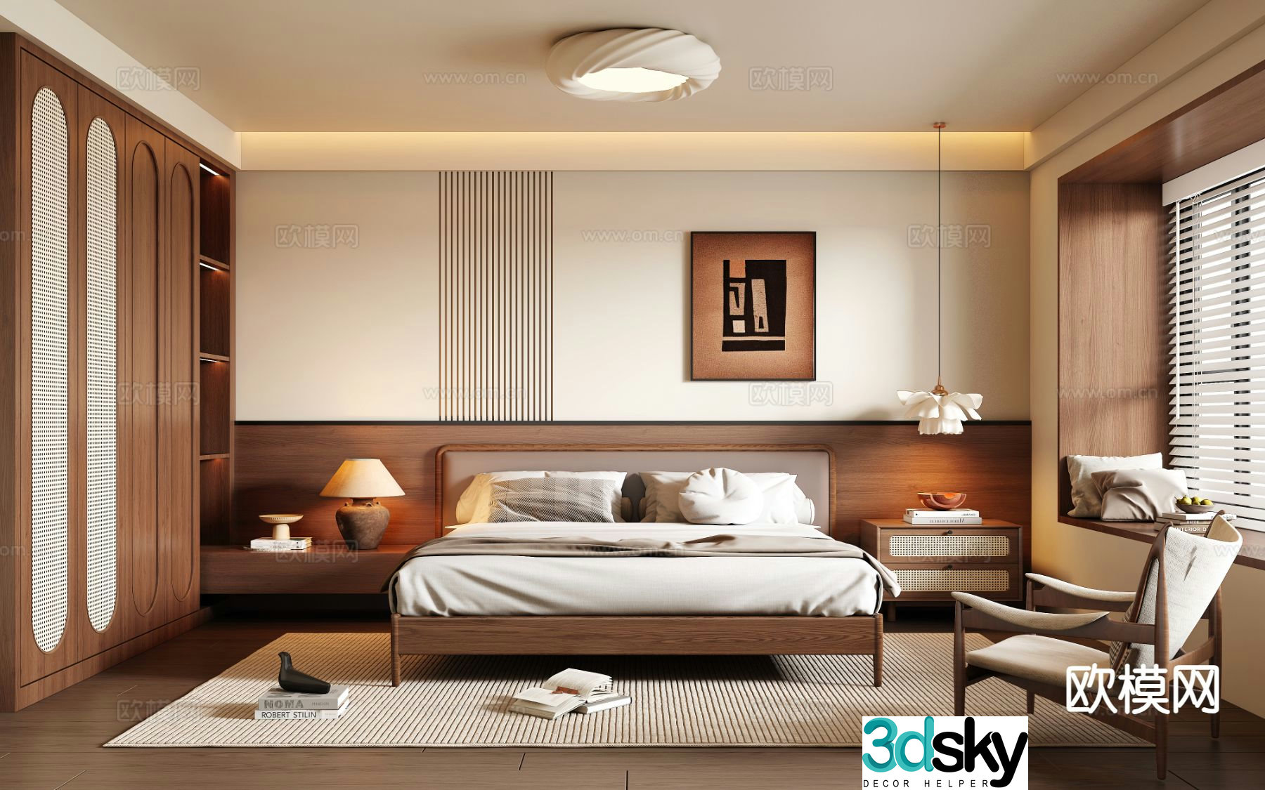Wabi Sabi bedroom master bedroom 3d model