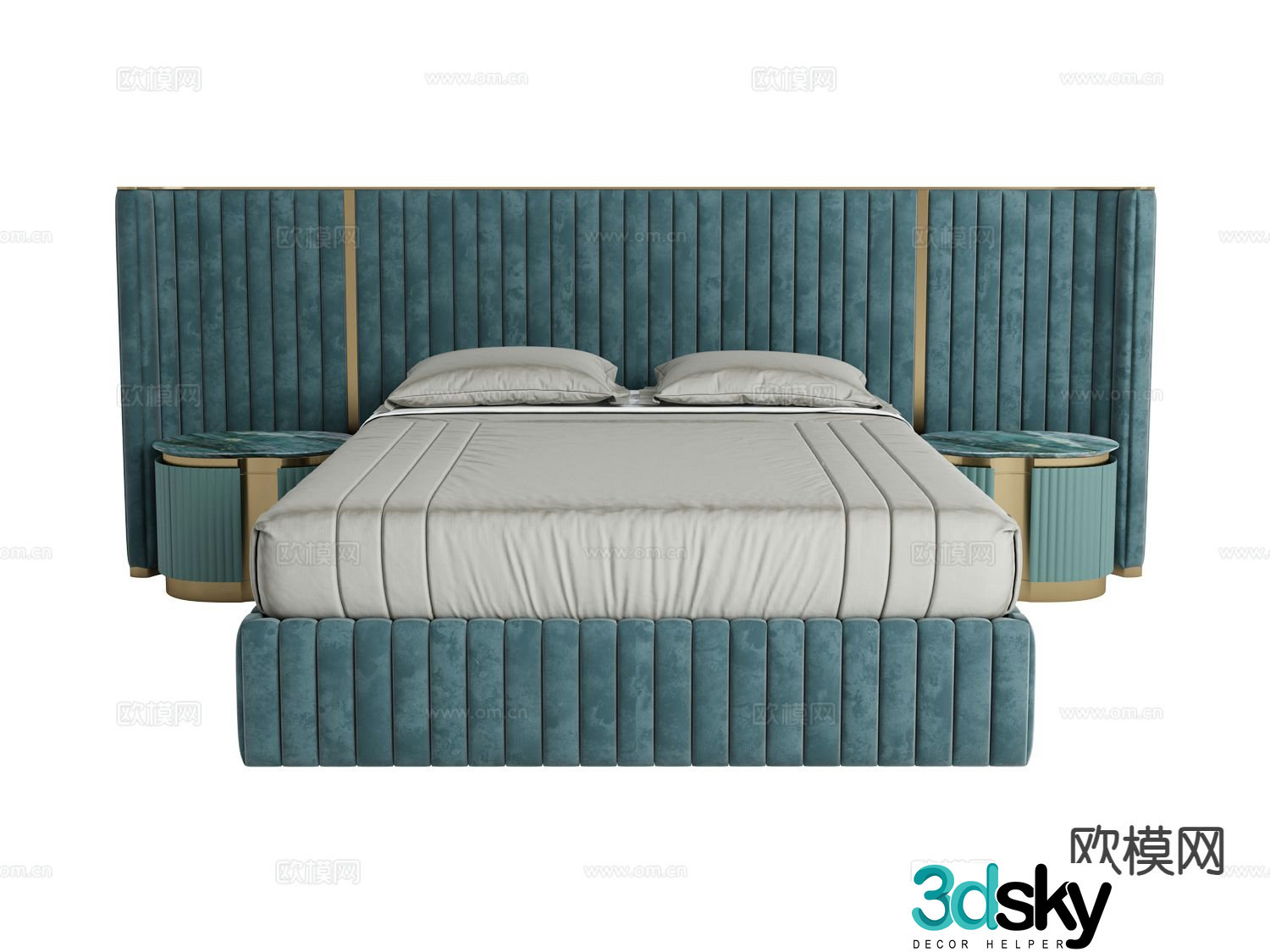 visionnaire Italian light luxury double bed 3D model