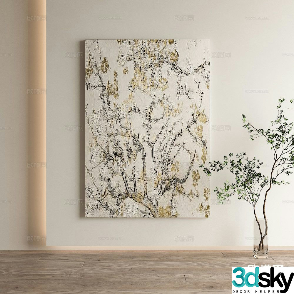 Nordic decorative painting texture painting hanging painting 3d model