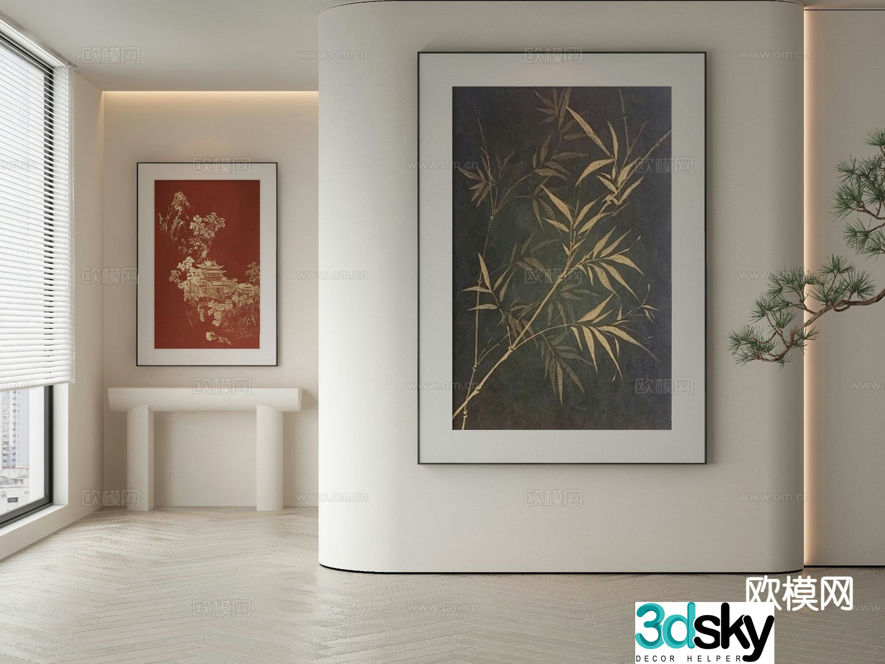 New Chinese style decorative painting 3d model