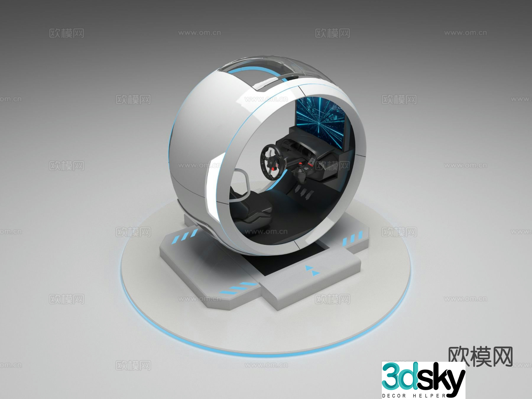 Space capsule game console 3d model