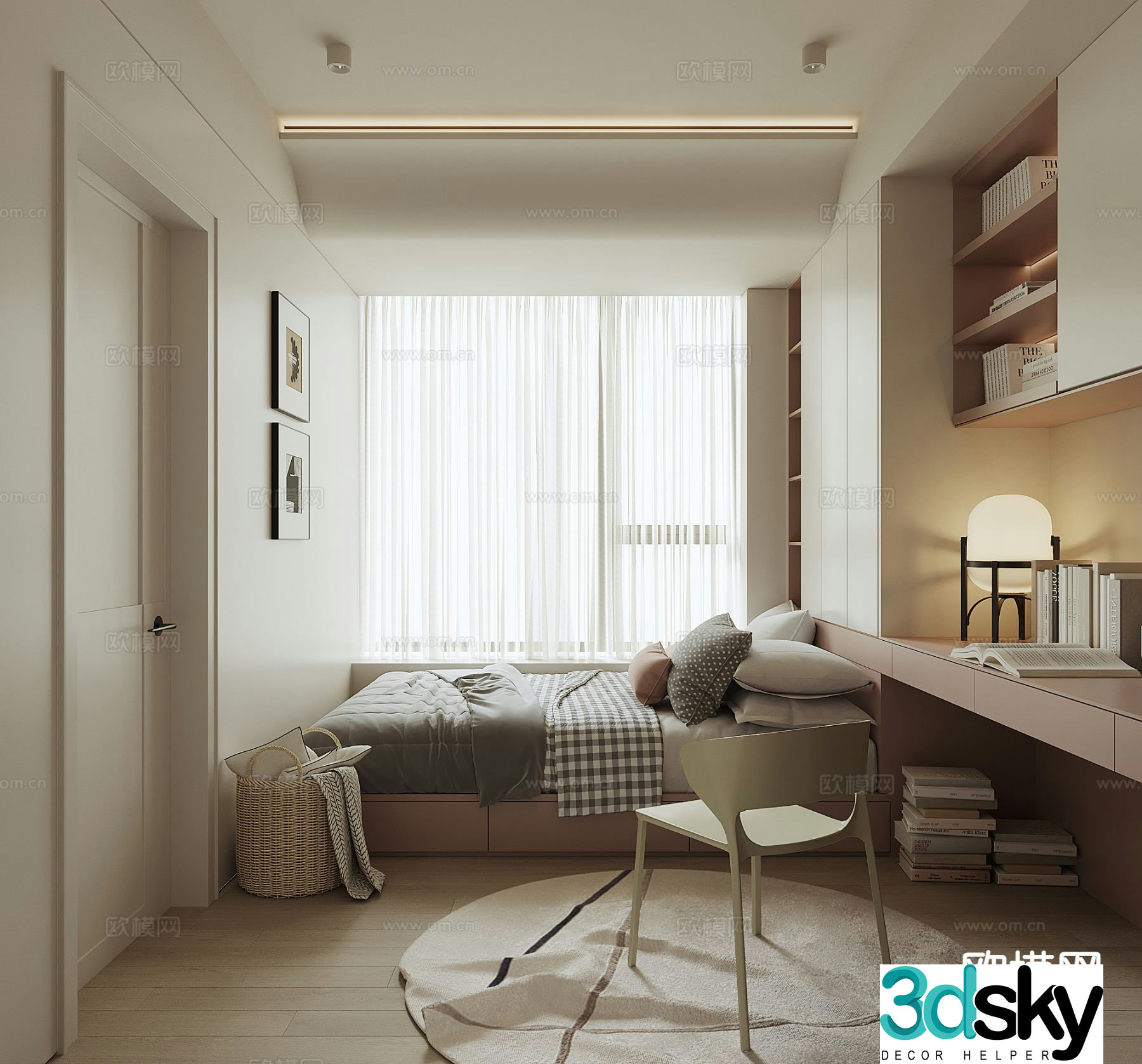 Modern tatami bedroom 3d model